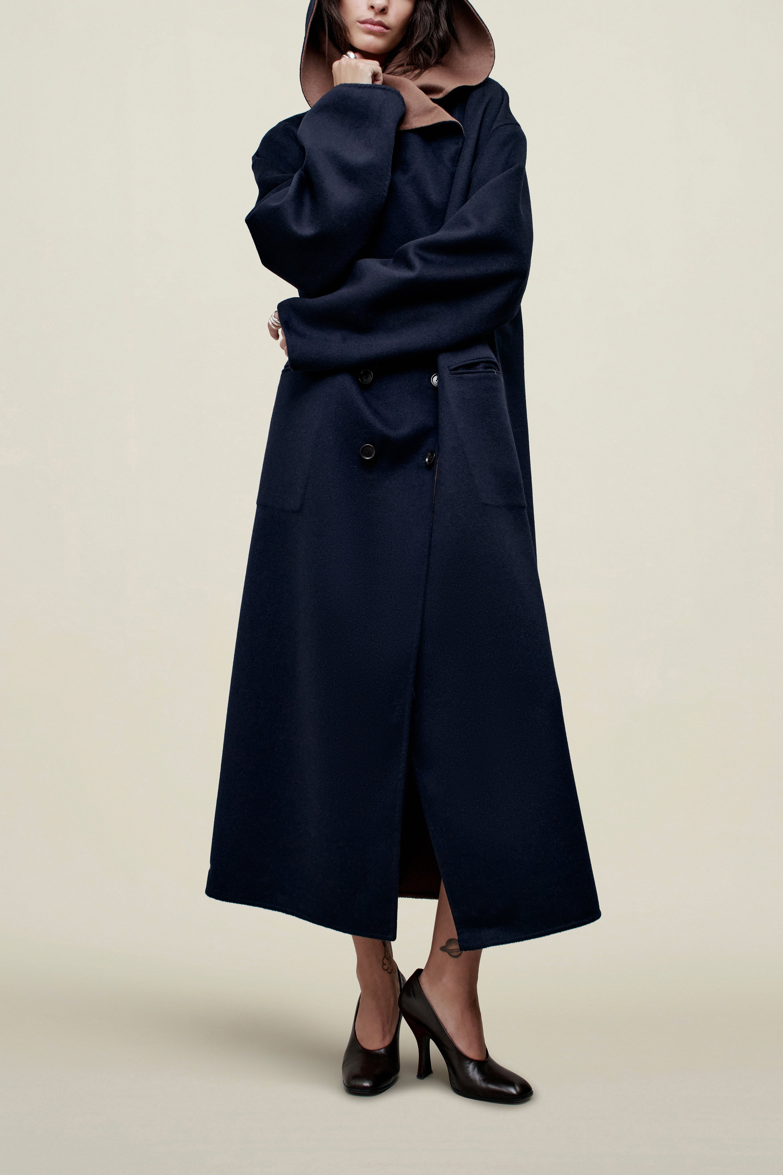 Dorothy Doubleface Coat in Reversible Virgin Wool