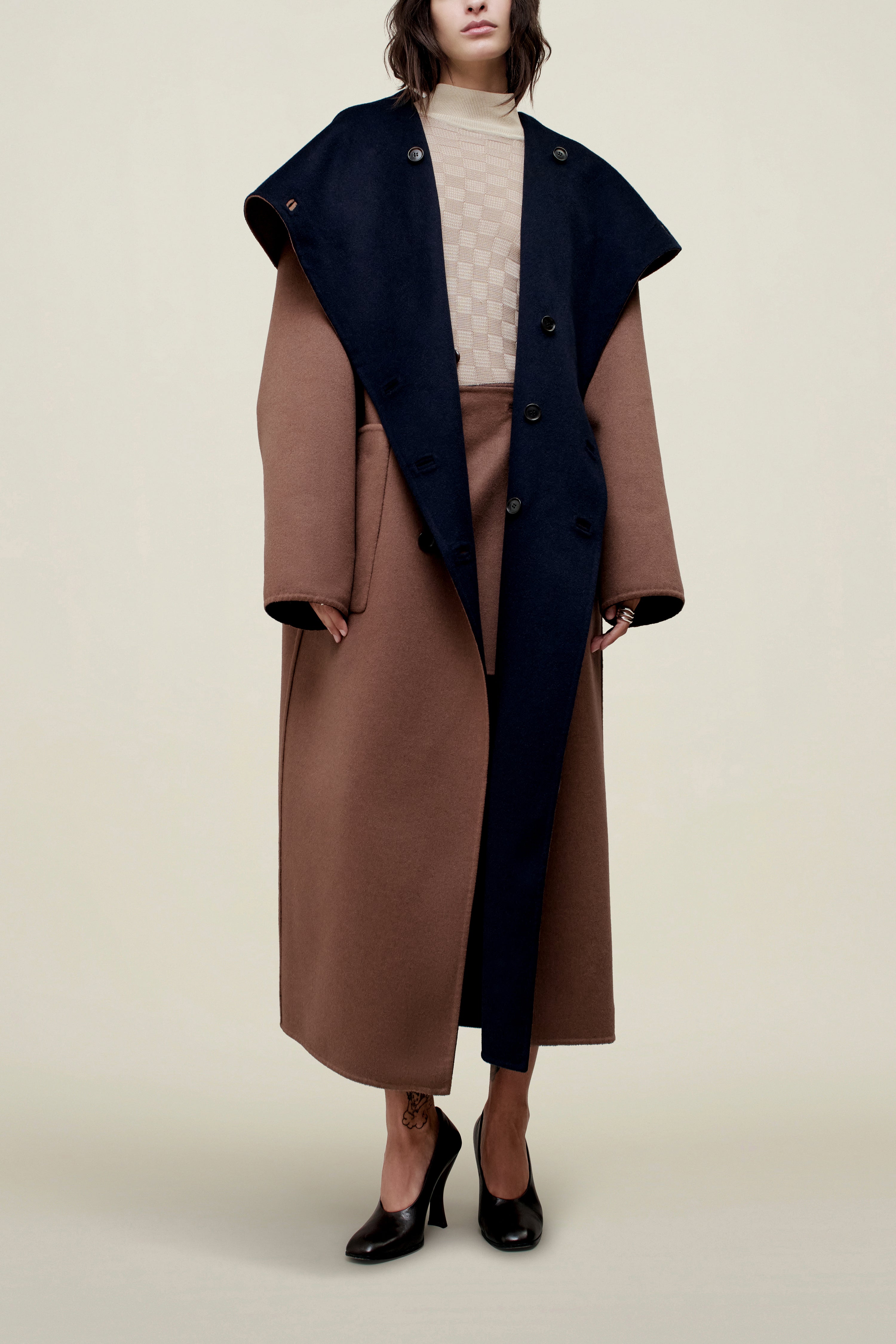 Dorothy Doubleface Coat in Reversible Virgin Wool