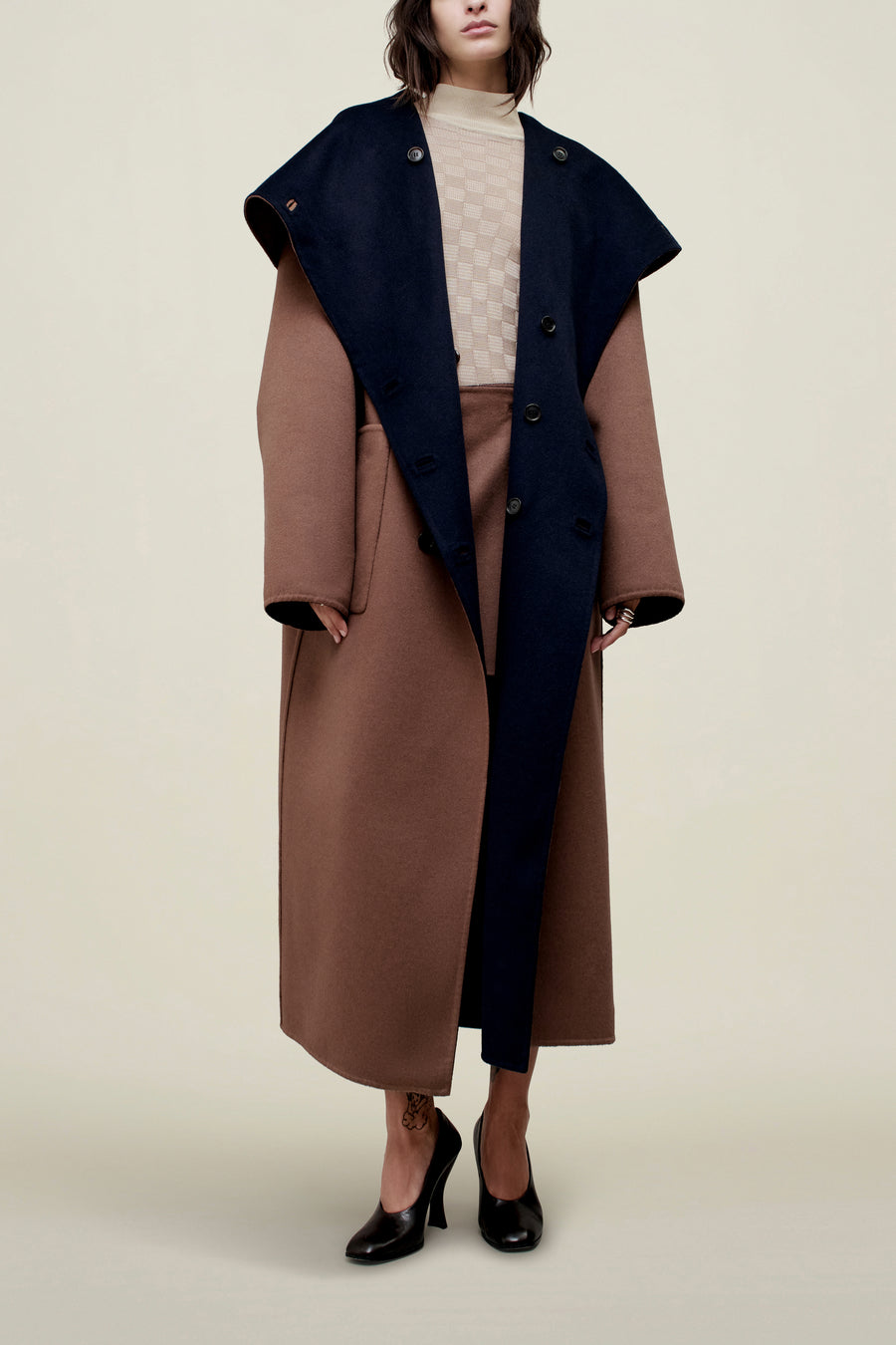 Dorothy Doubleface Coat in Reversible Virgin Wool