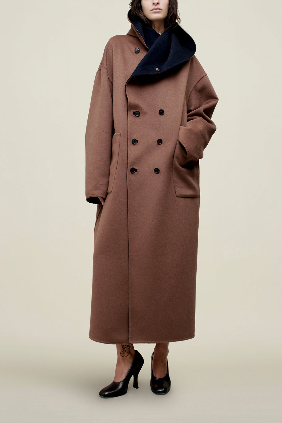 Dorothy Doubleface Coat in Reversible Virgin Wool