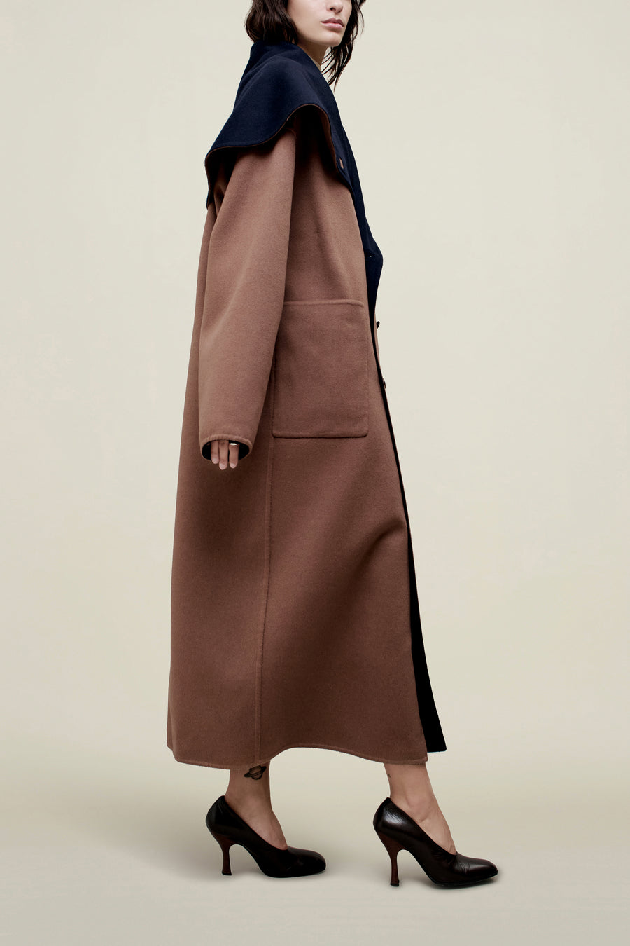 Dorothy Doubleface Coat in Reversible Virgin Wool