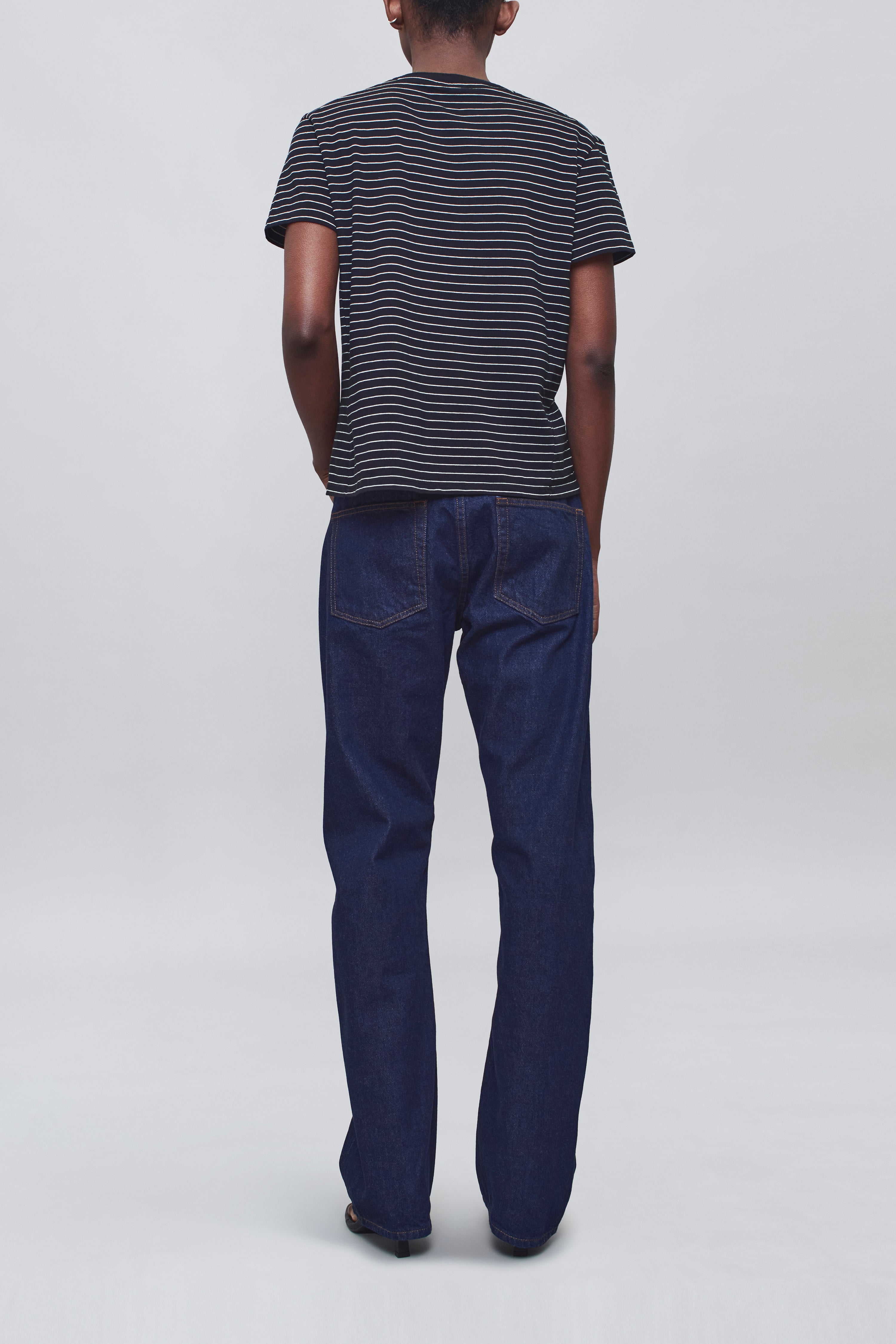 Kenzie T-Shirt in Black & Vanilla Multi Stripe