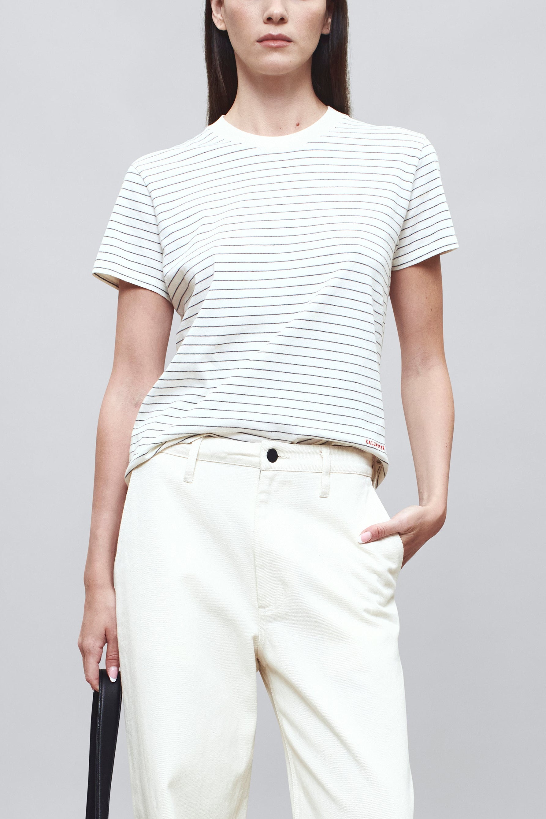 Kenzie T-Shirt in Ivory & Heather Multi Stripe