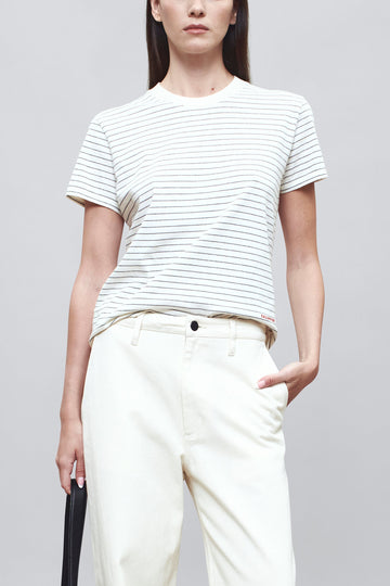 Kenzie T-Shirt in Ivory & Heather Multi Stripe – KALLMEYER