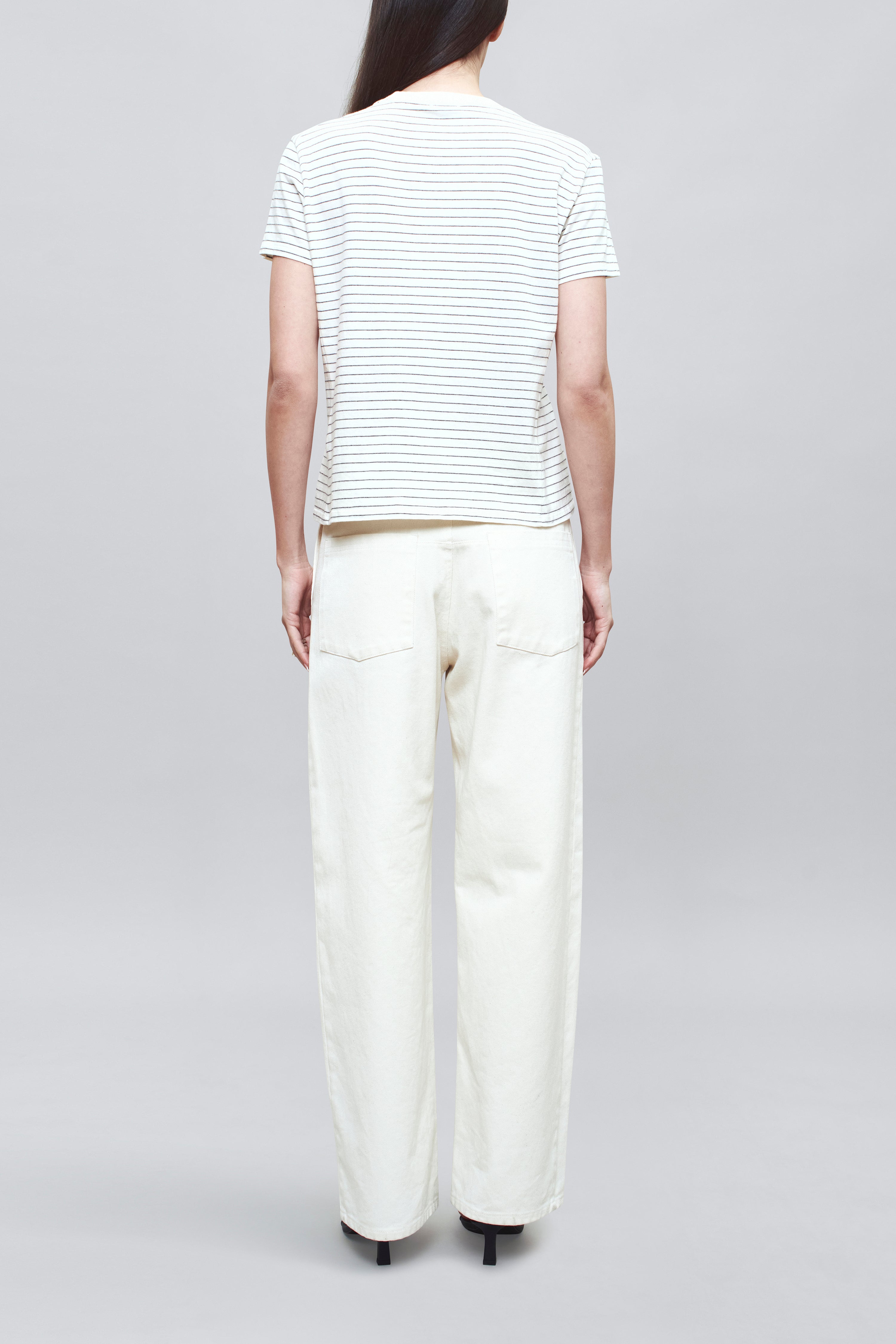 Kenzie T-Shirt in Ivory & Heather Multi Stripe
