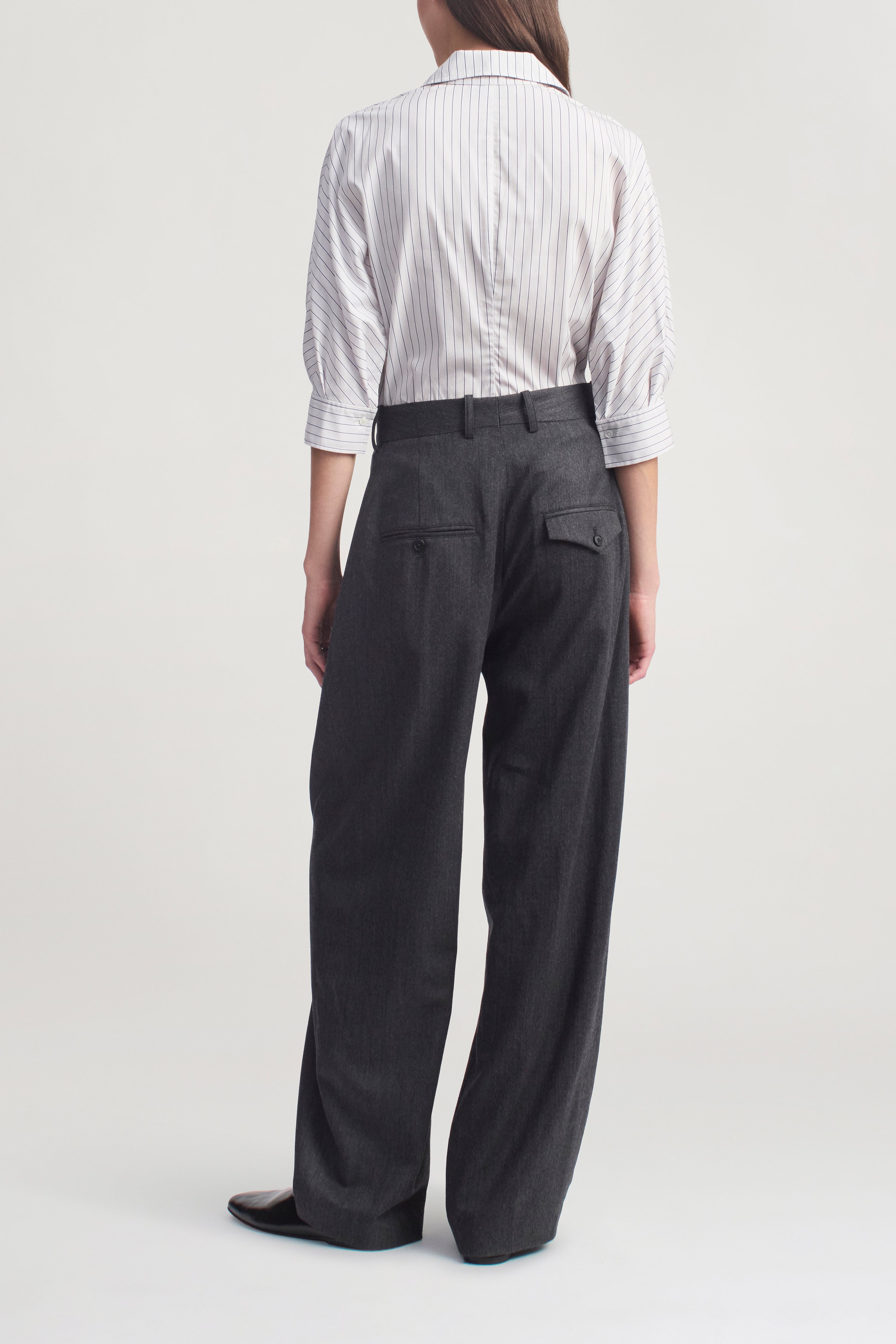 Colette 3/4 Sleeve Button Down in Cotton Poplin