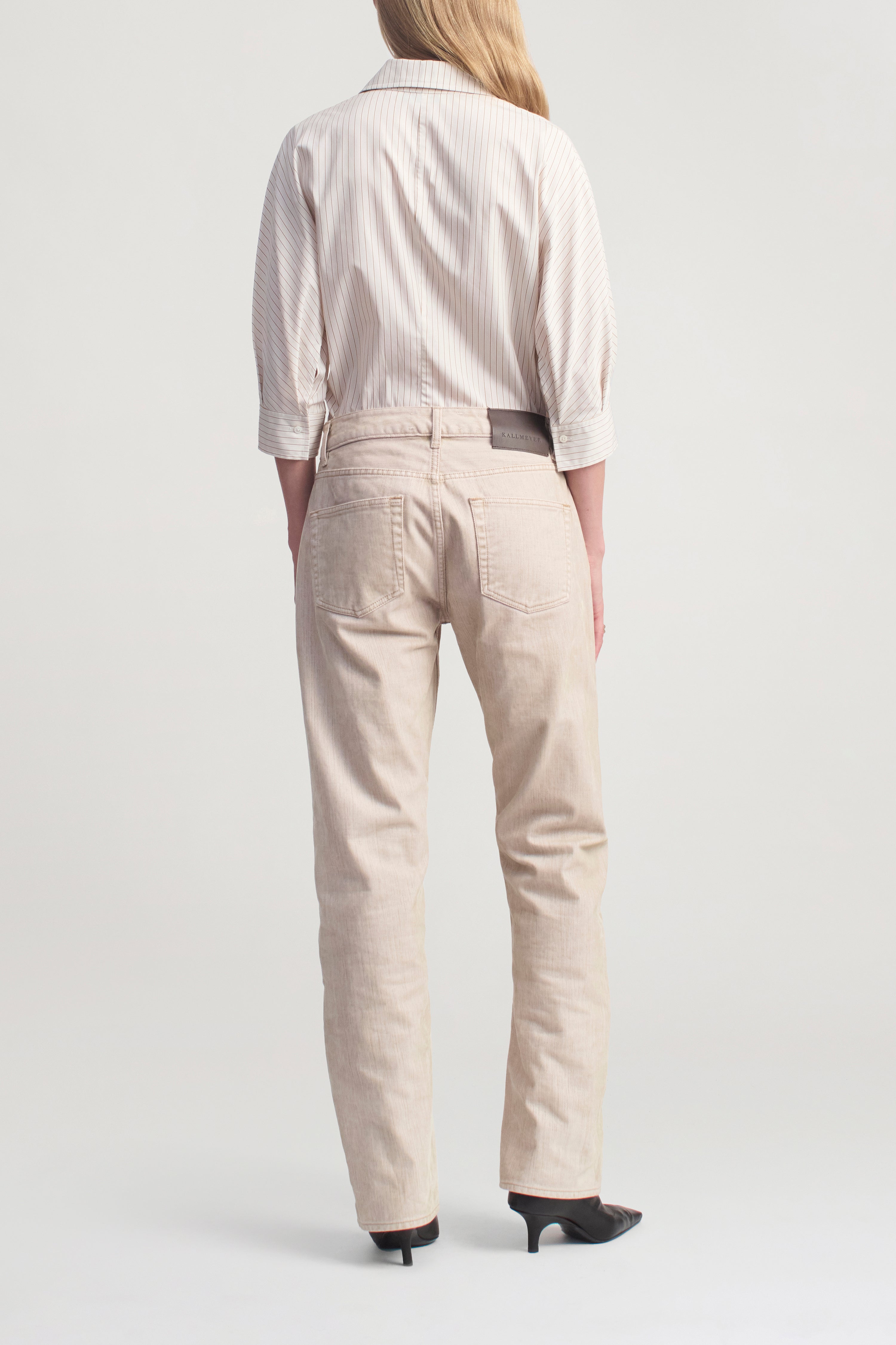 Colette 3/4 Sleeve Button Down in Cotton Poplin