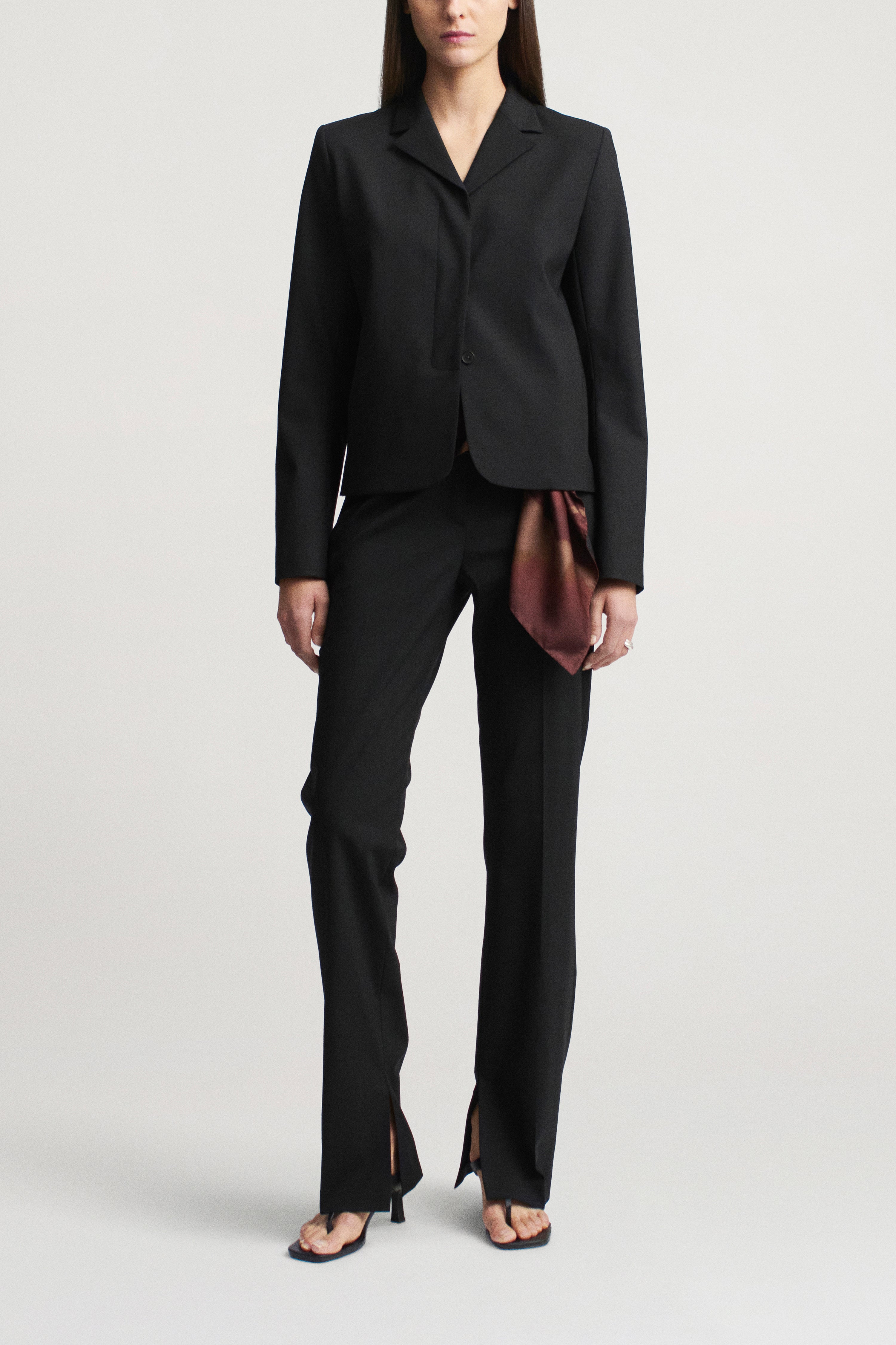 Iman Shrunken Blazer in Tropical Wool