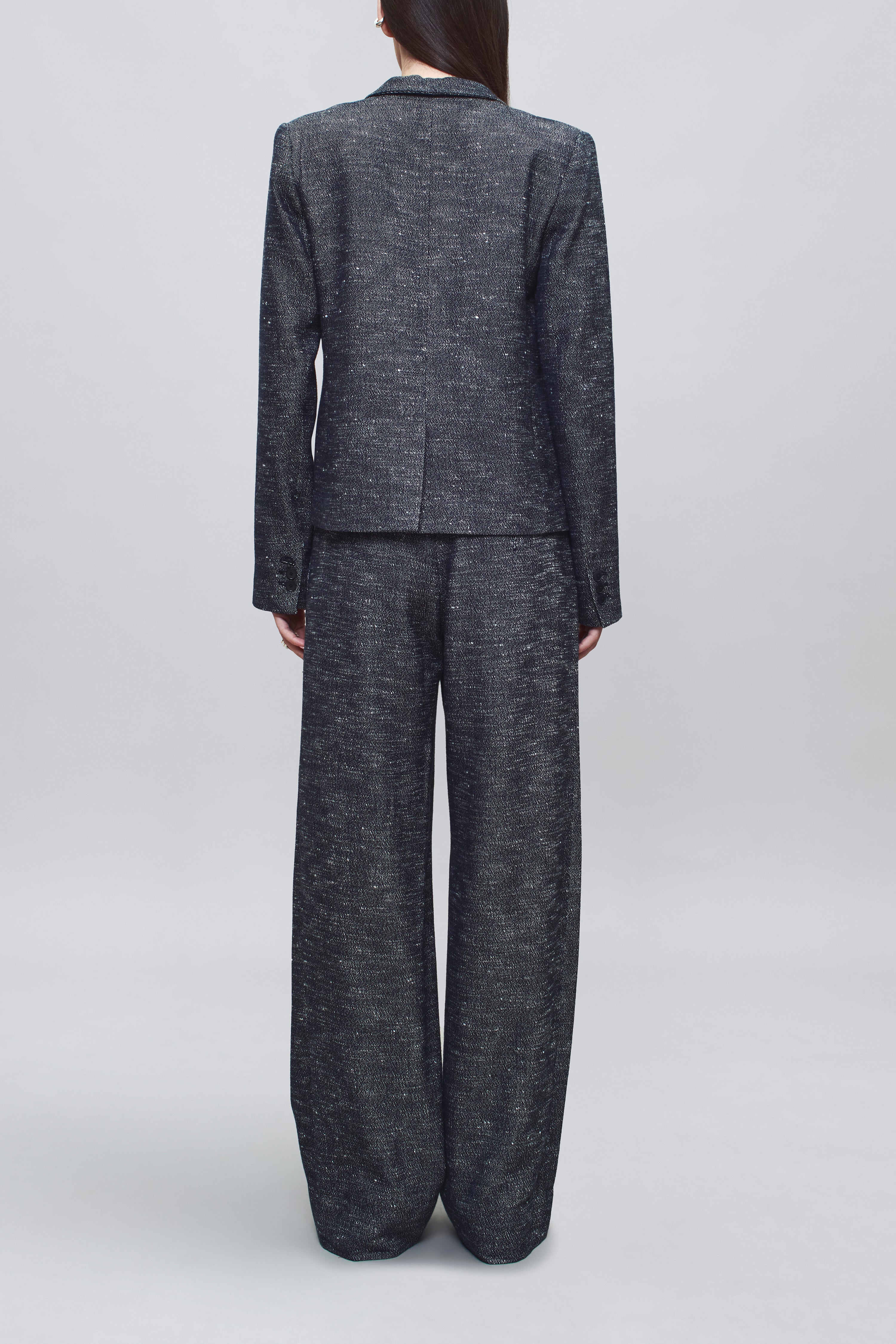Column Leg Trouser in Pepper Tweed