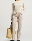 Wynn Long Sleeve T-Shirt in Ecru Stripe