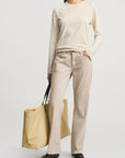 Adina Low-Rise in Flocked Denim