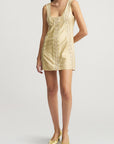 Elaiza Mini Dress in Beaded Deco