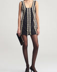 Elaiza Mini Dress in Beaded Deco