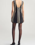 Elaiza Mini Dress in Beaded Deco