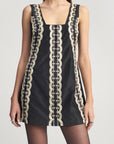 Elaiza Mini Dress in Beaded Deco
