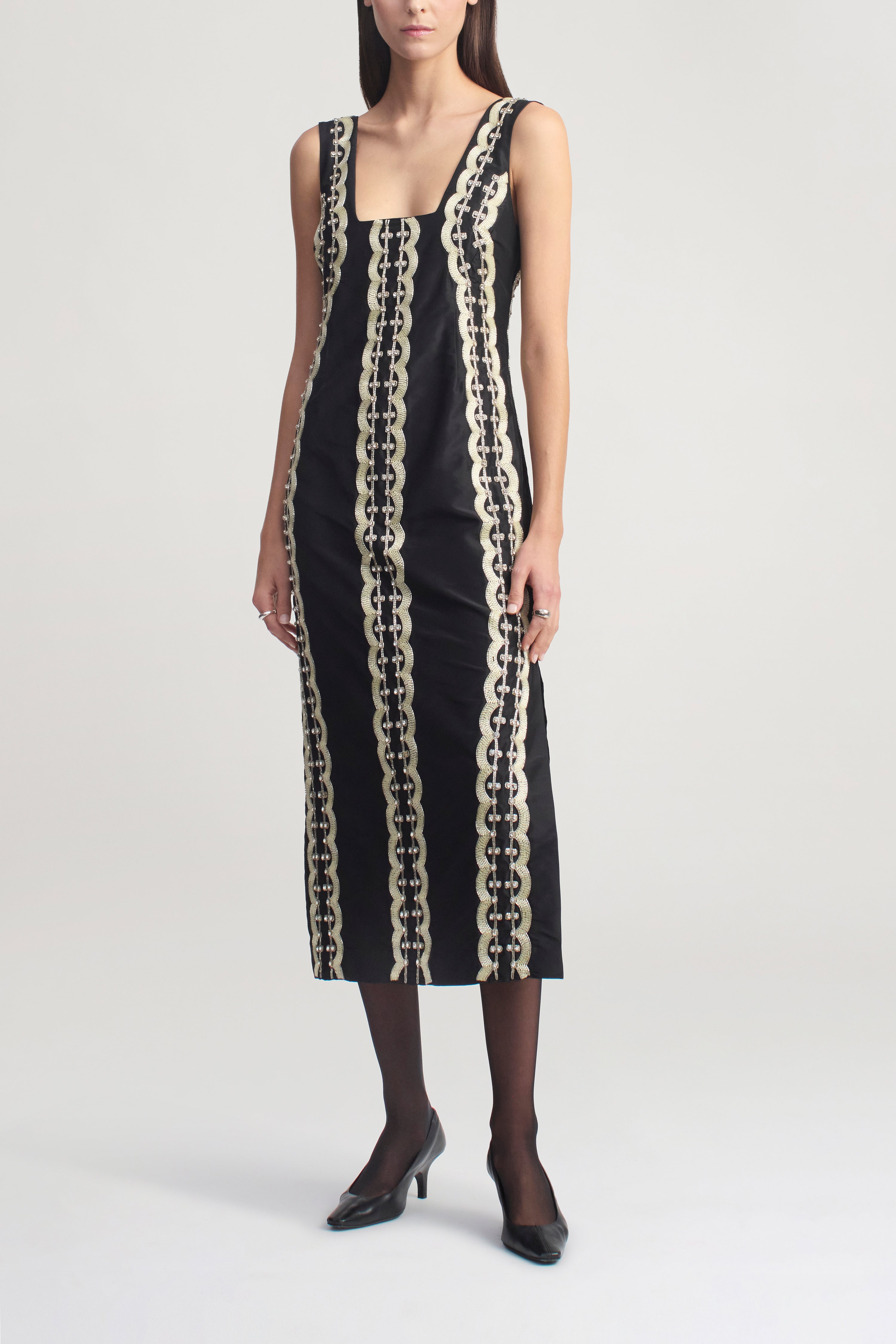Ivette Dress in Beaded Deco