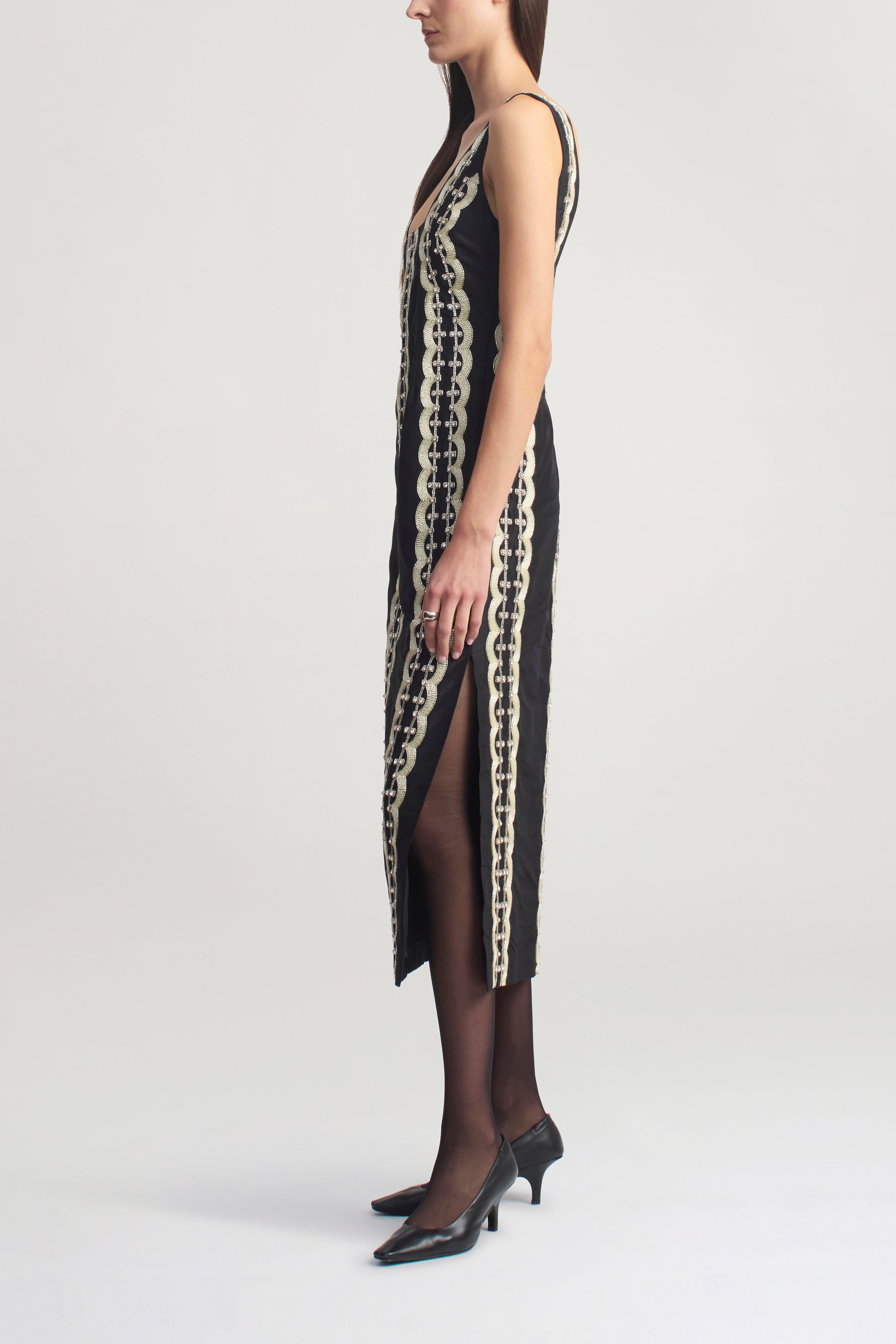 Ivette Dress in Beaded Deco