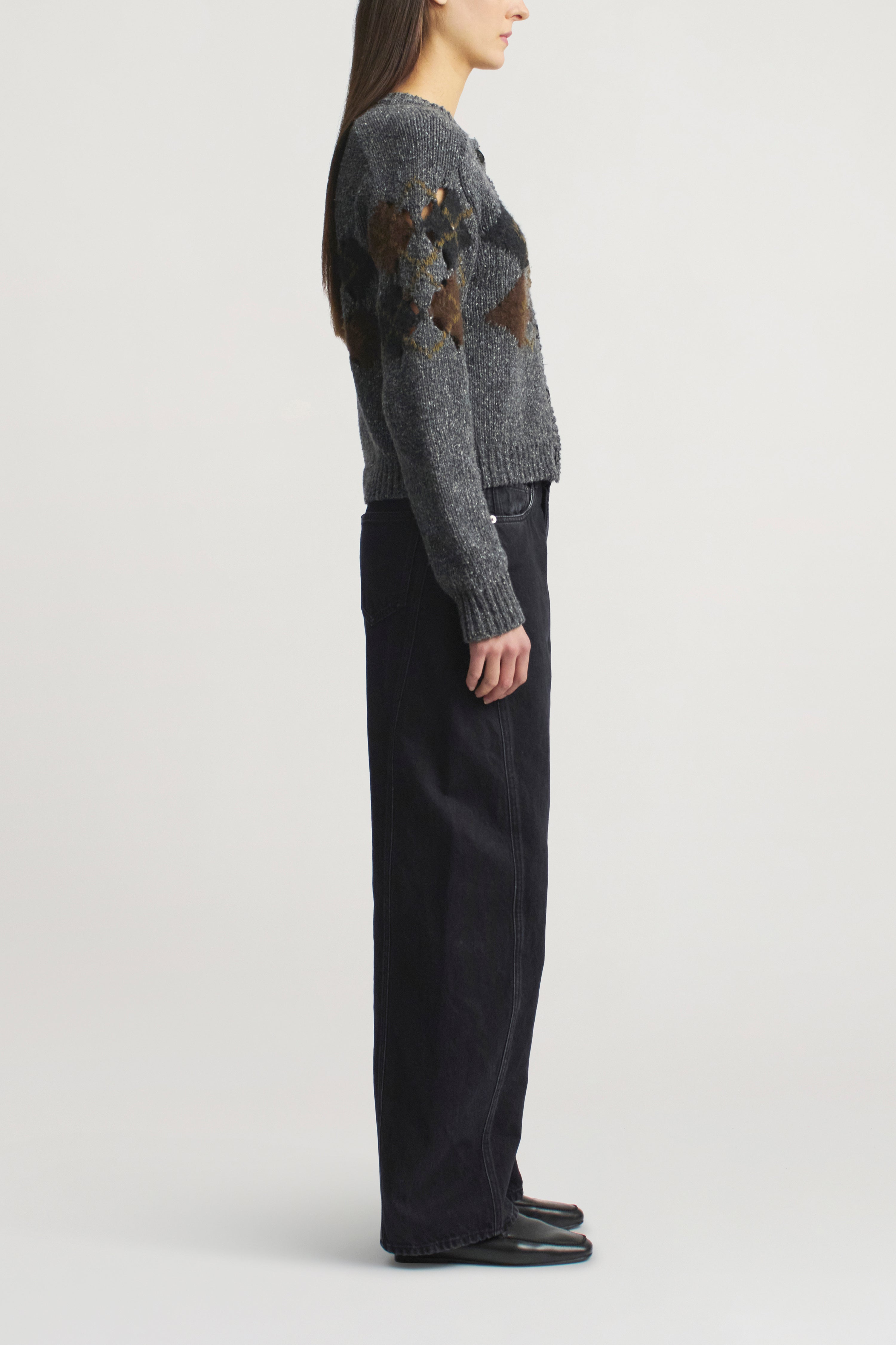 Colson Cardigan in Cutout Argyle