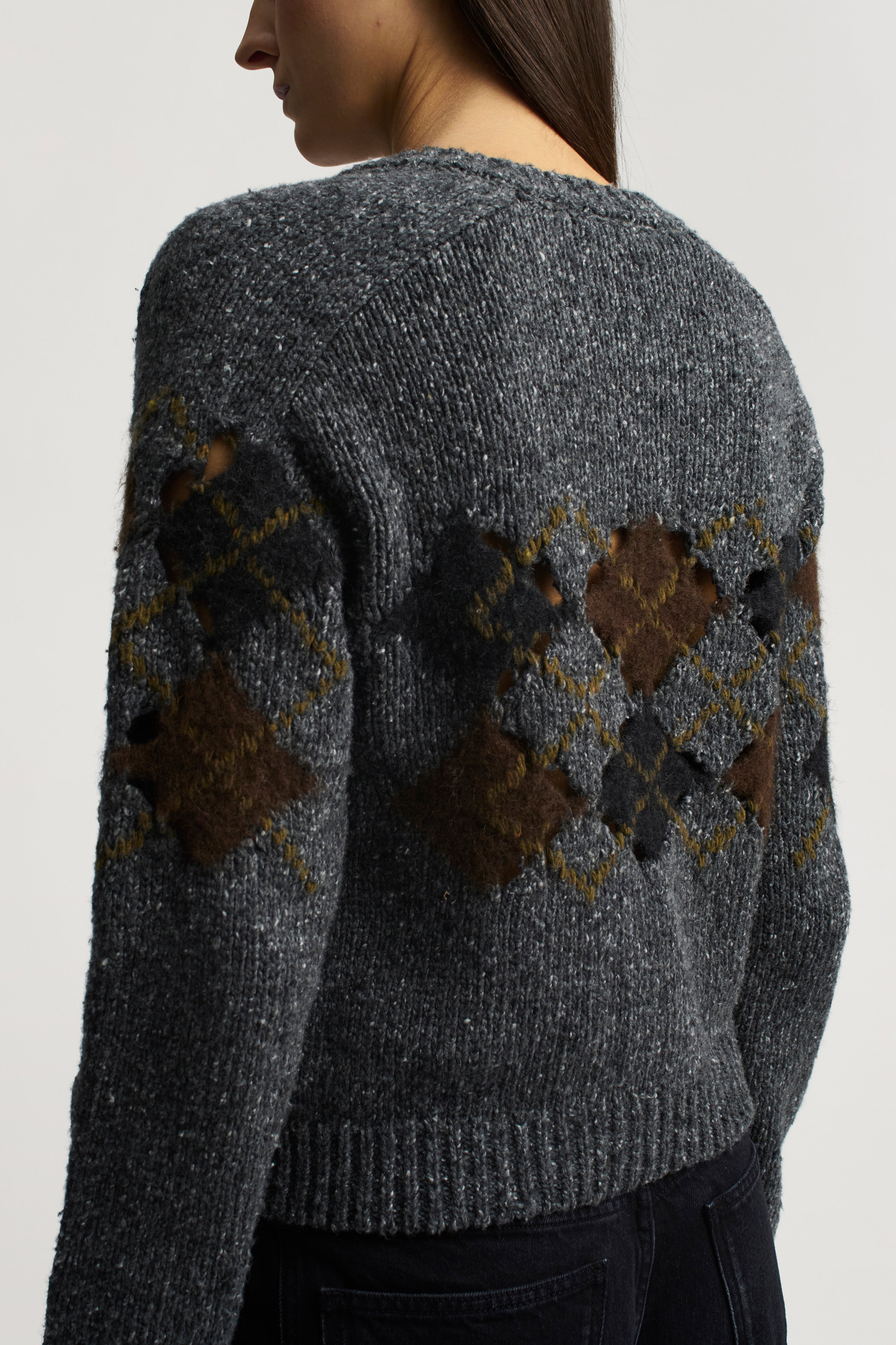 Colson Cardigan in Cutout Argyle