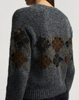 Colson Cardigan in Cutout Argyle