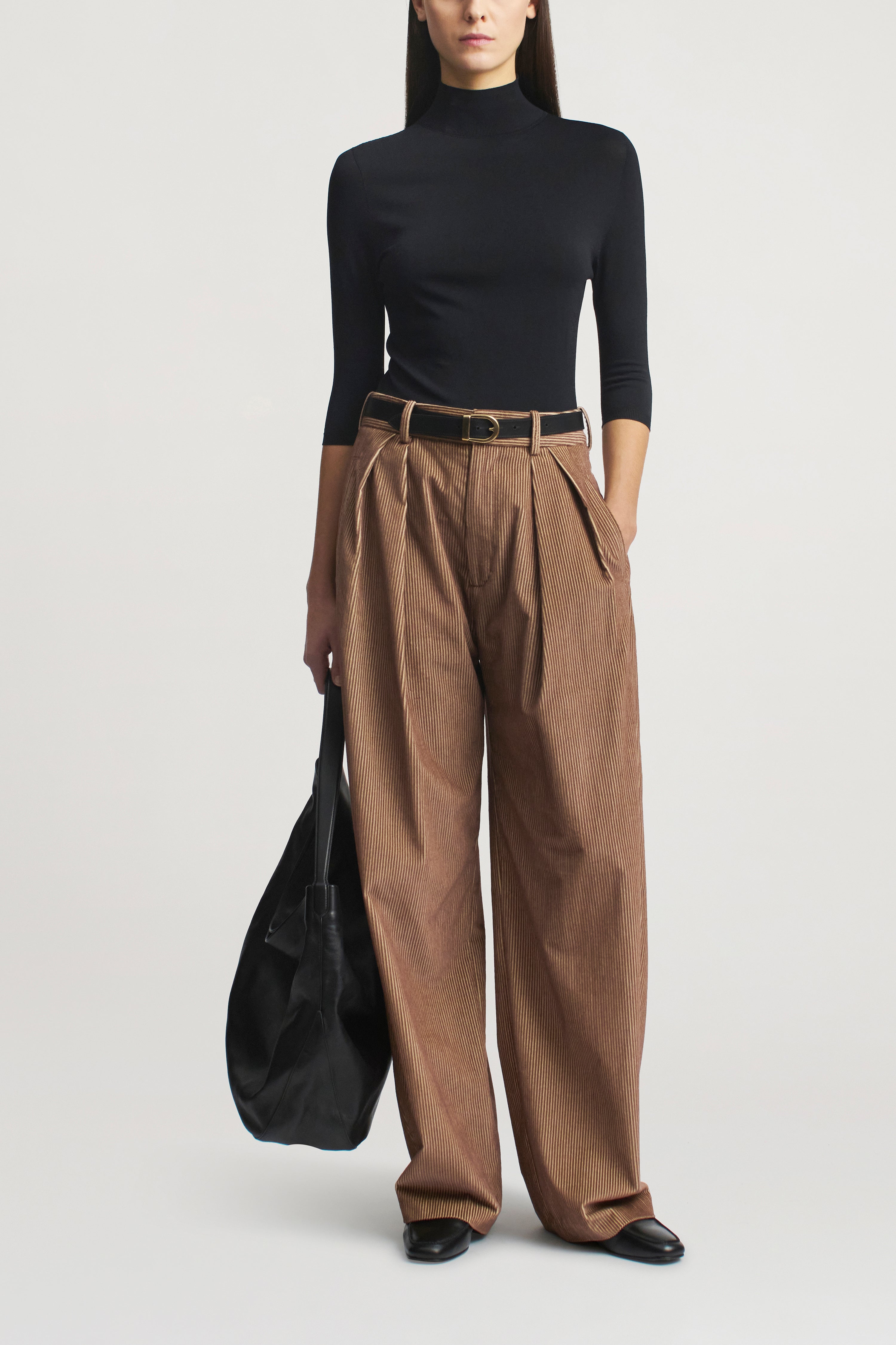 Joel Pleated Trouser in 2-Tone Corduroy