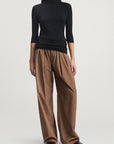 Finn Short Sleeve Turtleneck in Matte Viscose