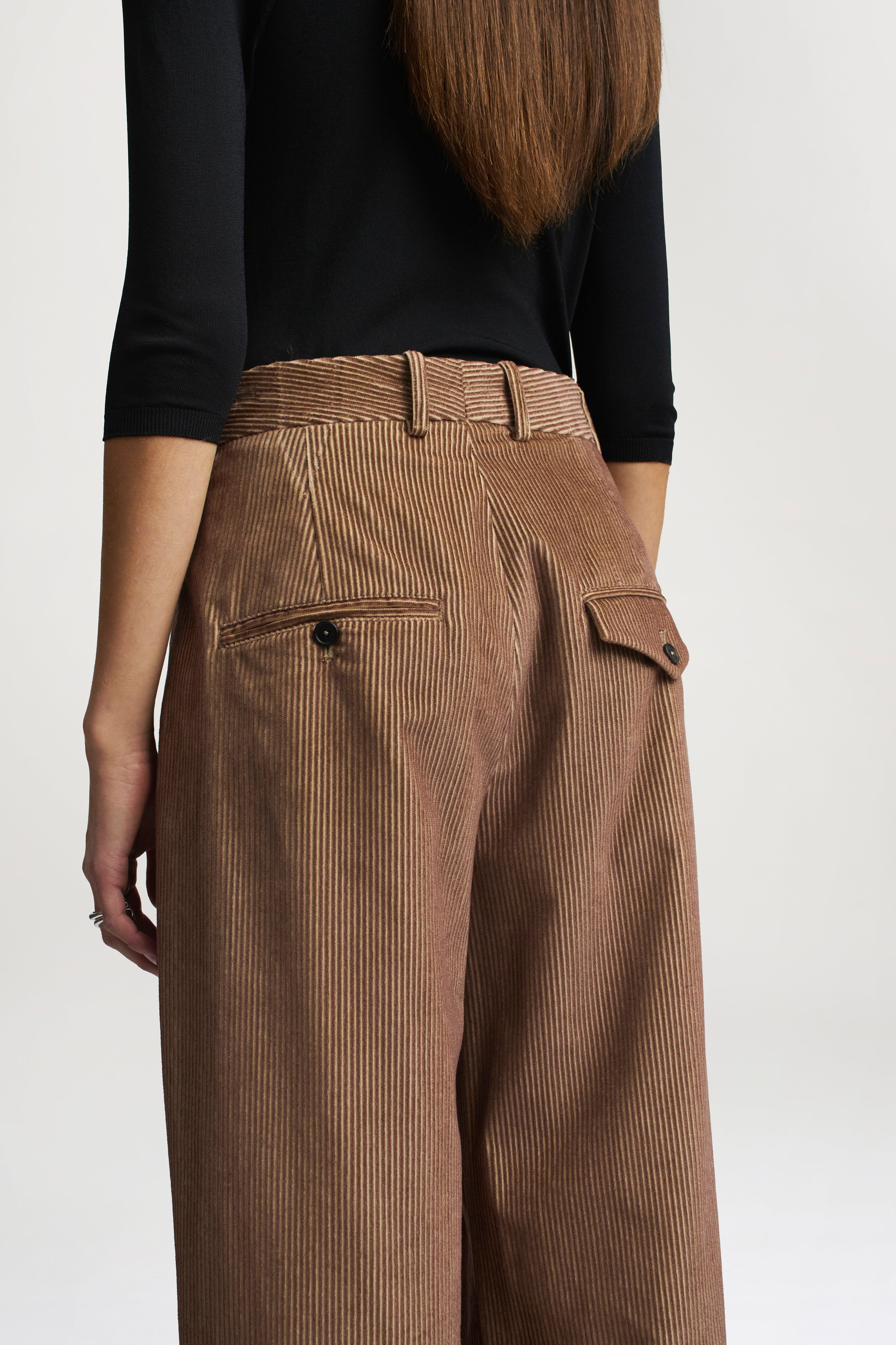 Joel Pleated Trouser in 2-Tone Corduroy