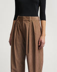 Joel Pleated Trouser in 2-Tone Corduroy