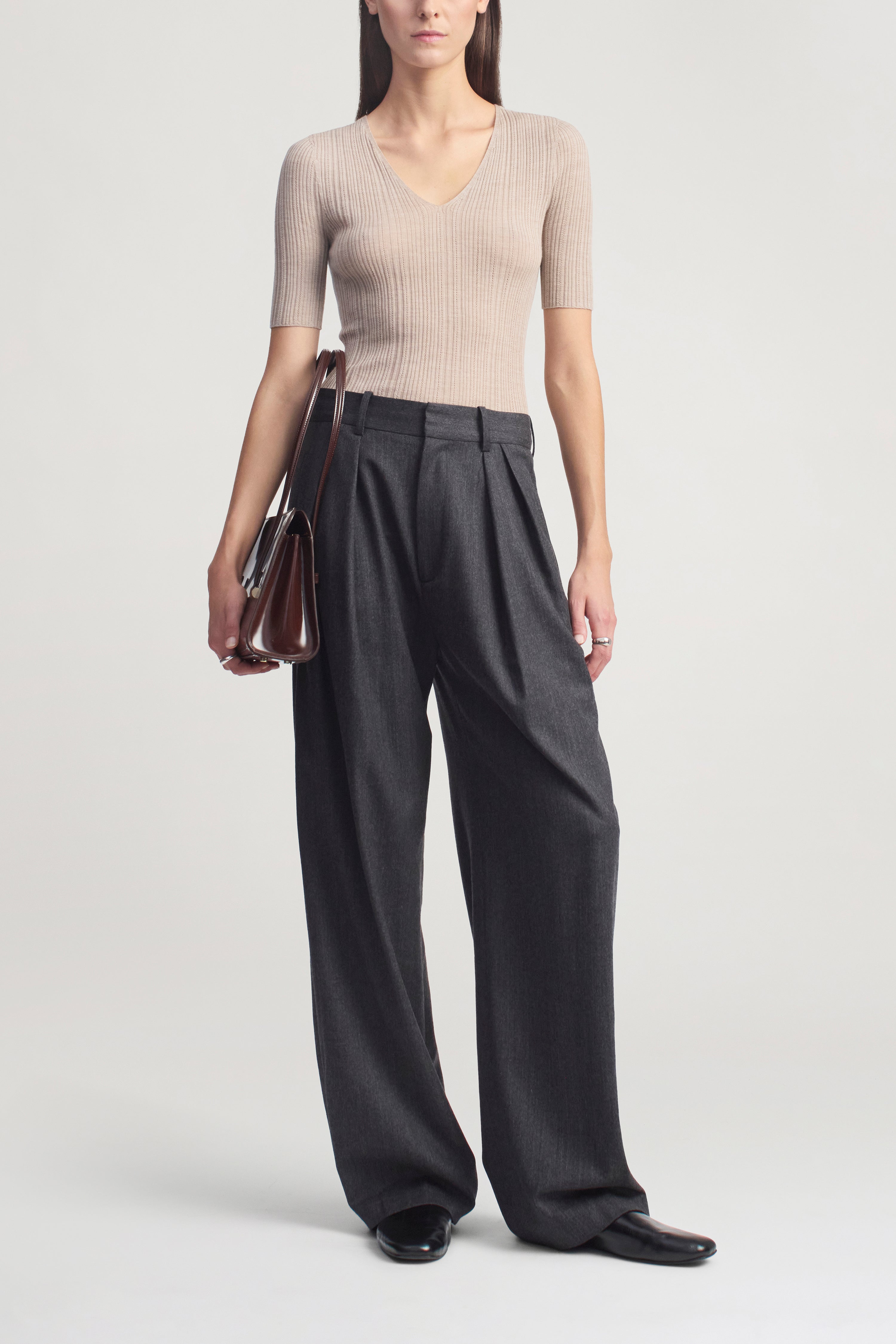 Pika Short Sleeve V-Neck in Superfine Pointelle