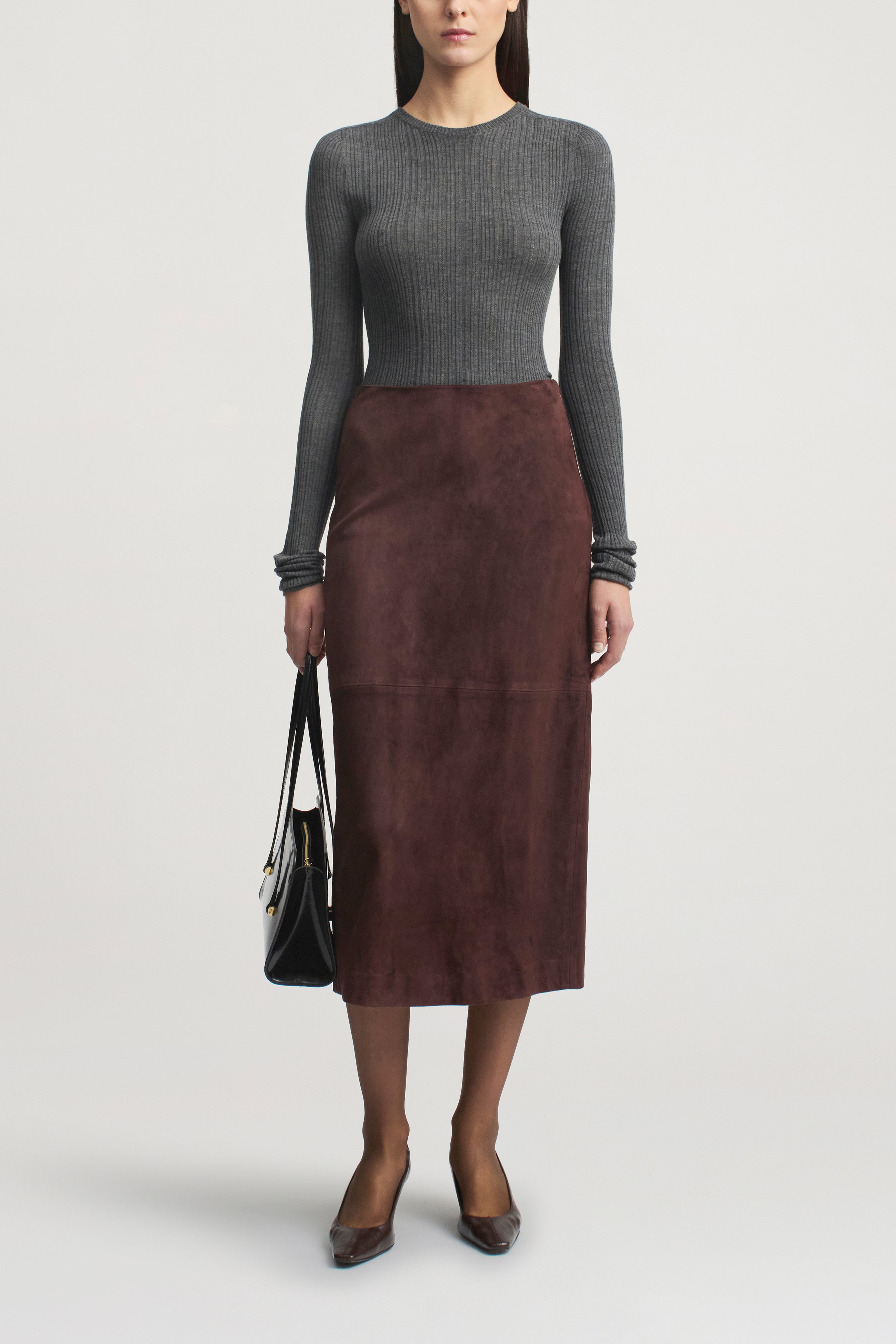 Emilee Pencil Skirt in Lightweight Suede