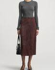 Emilee Pencil Skirt in Lightweight Suede