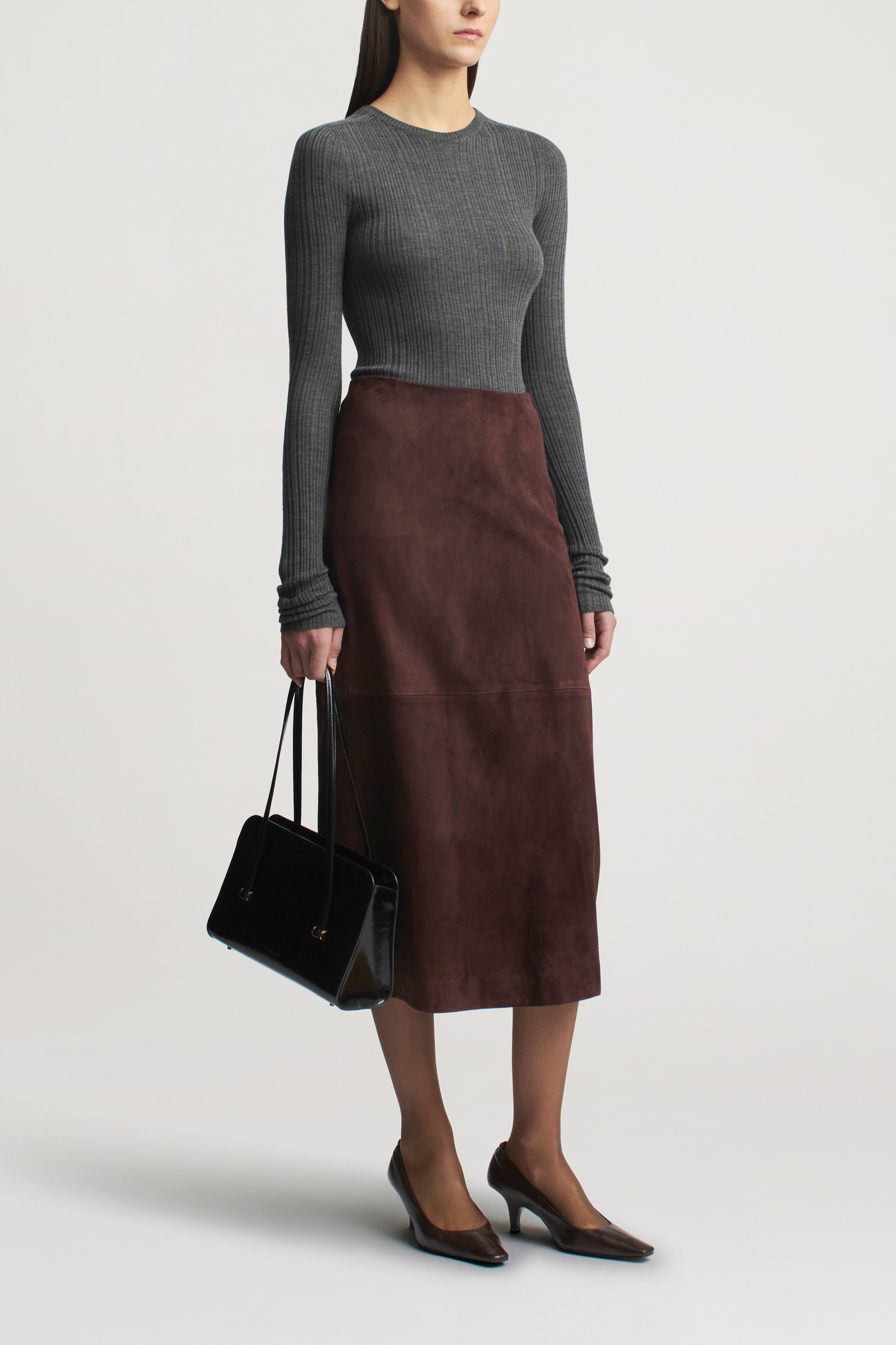 Emilee Pencil Skirt in Lightweight Suede