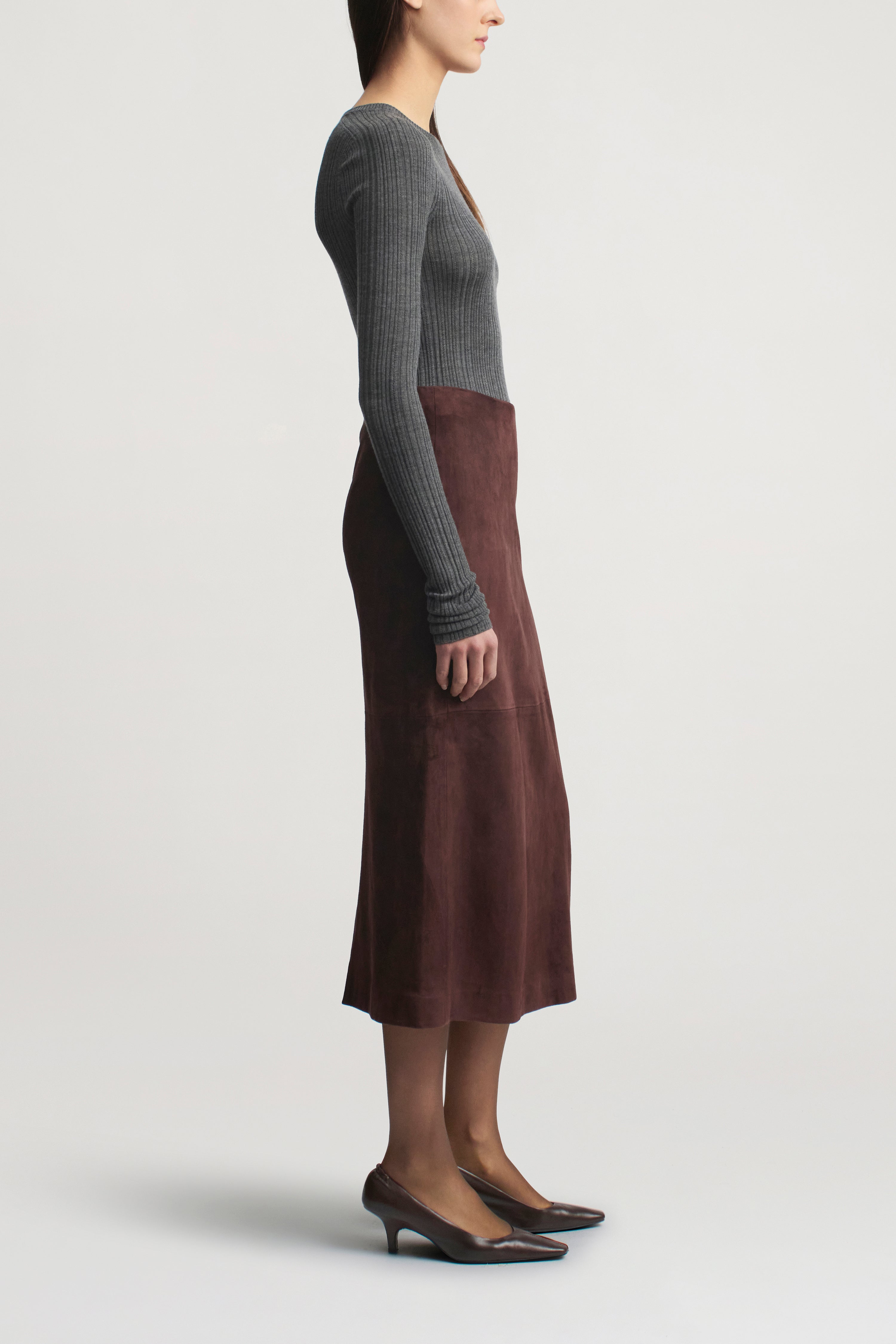 Emilee Pencil Skirt in Lightweight Suede