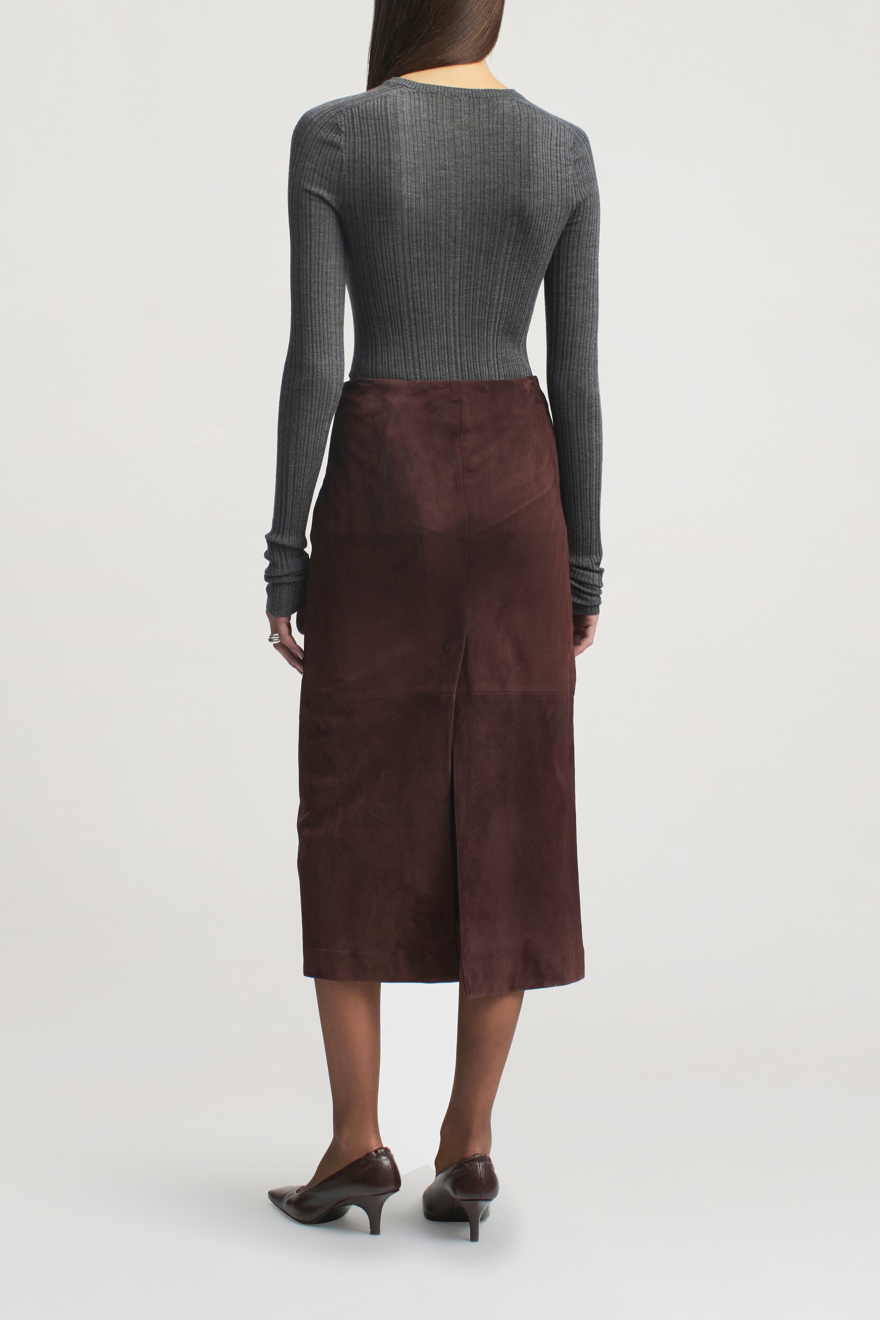 Emilee Pencil Skirt in Lightweight Suede