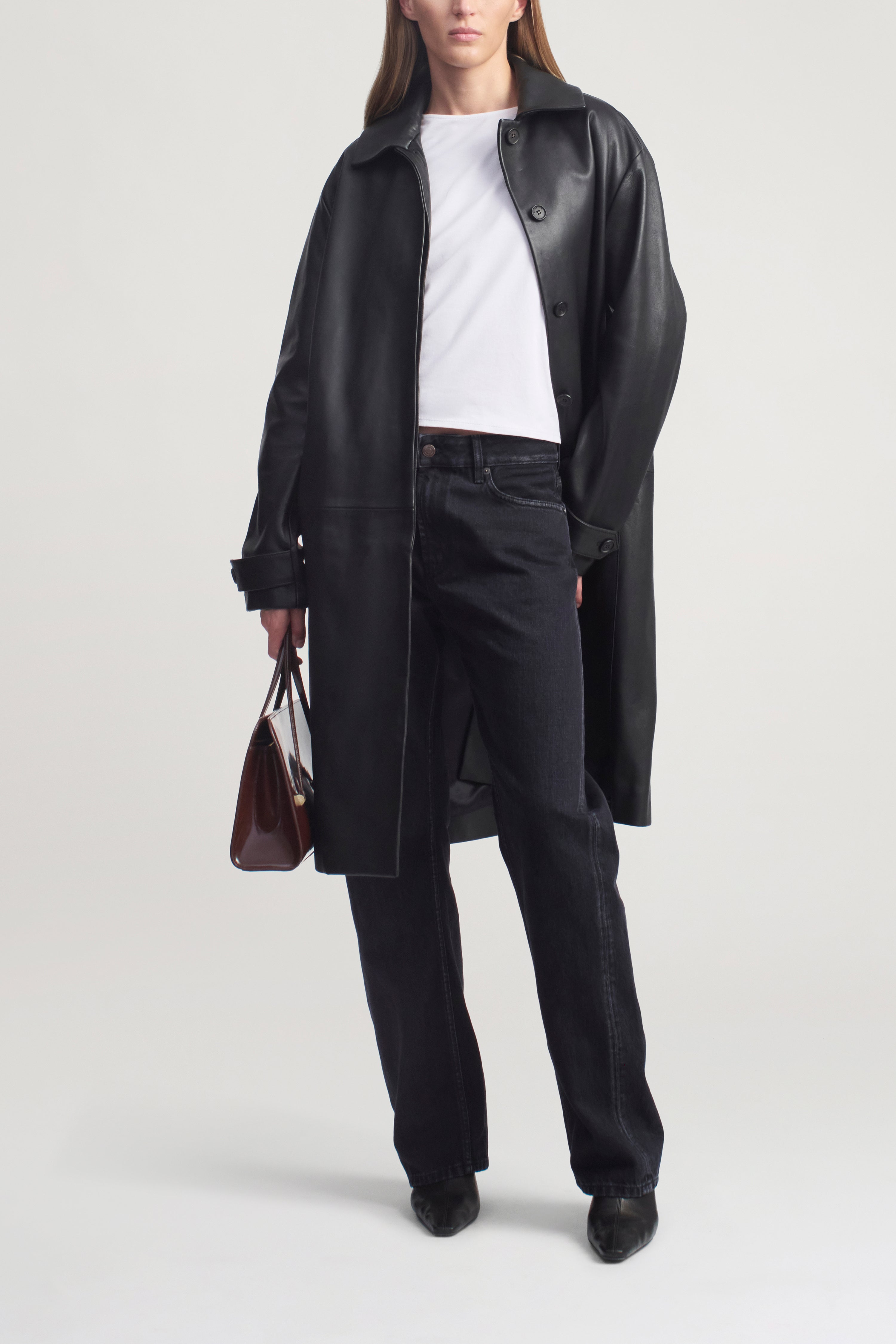 Lucien Car Coat in Leather