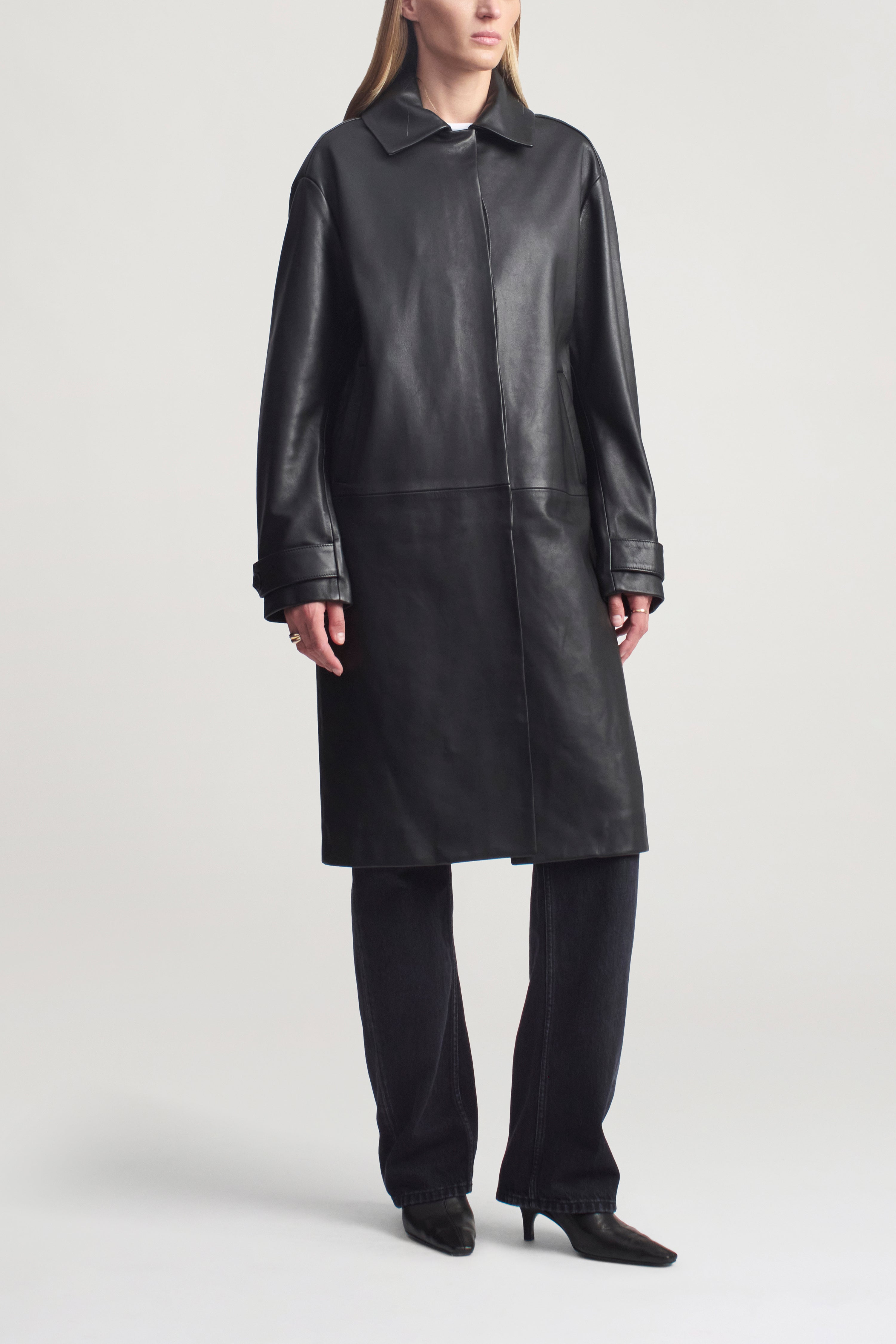 Lucien Car Coat in Leather