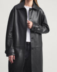 Lucien Car Coat in Leather