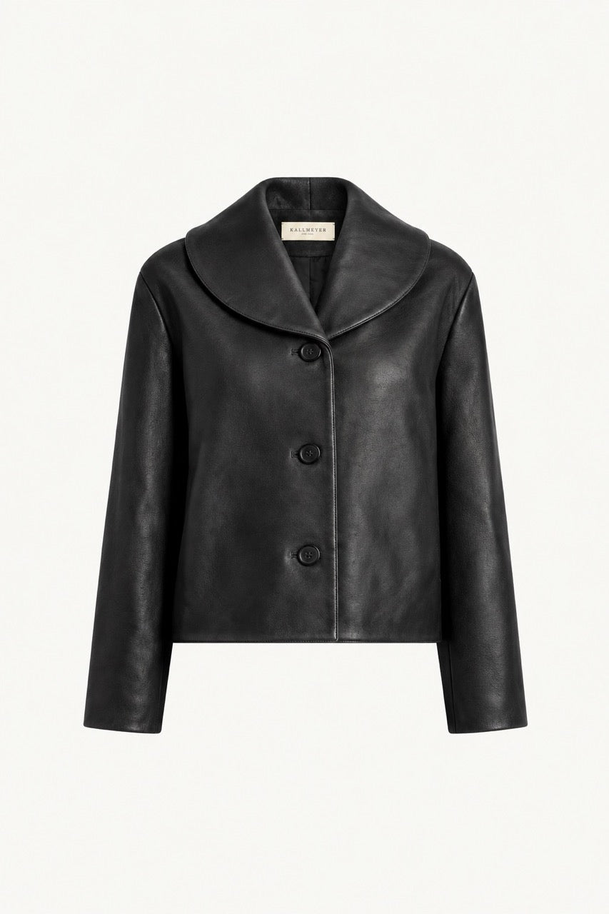 Marlie Shawl Jacket in Leather