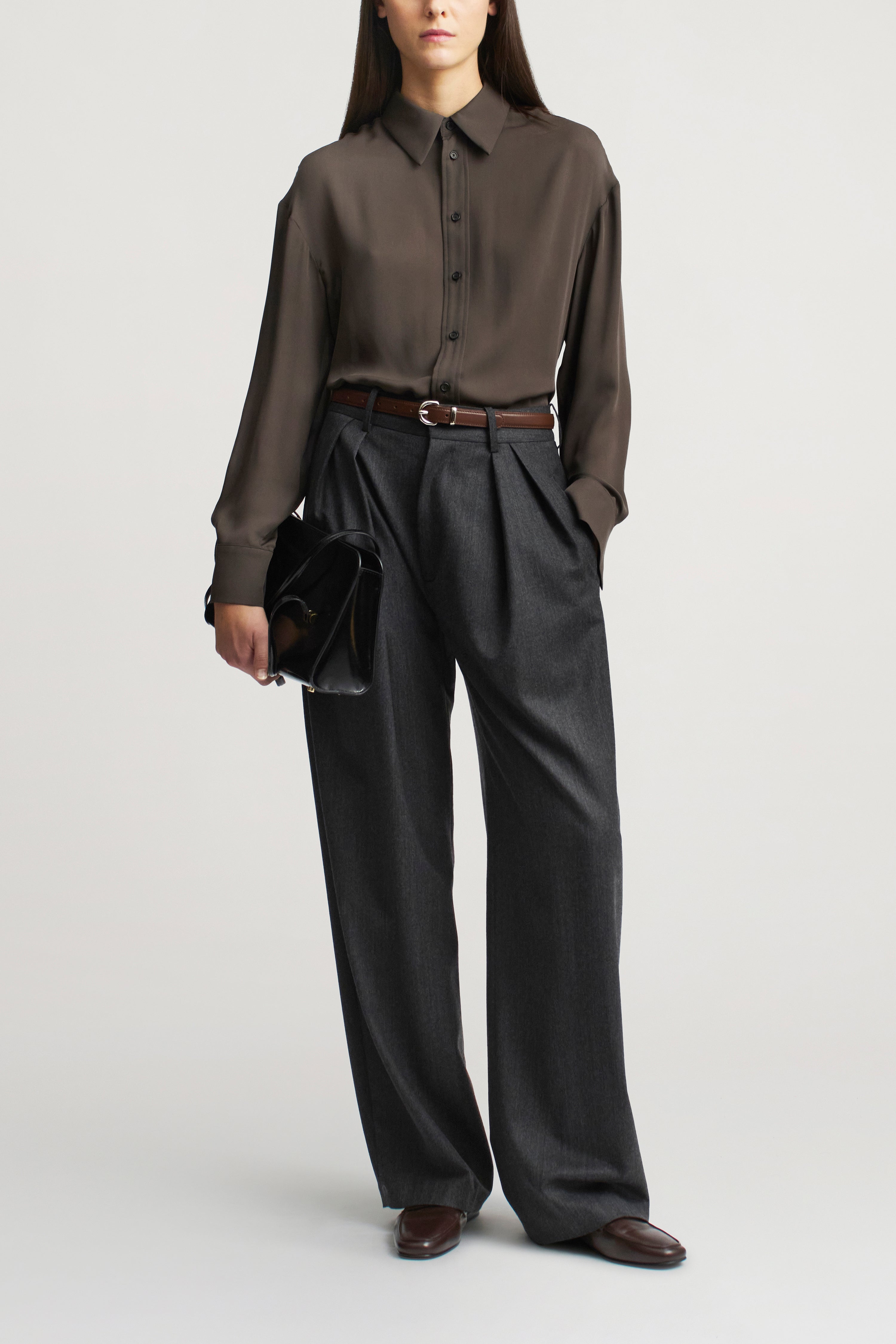 Dani Button Down in Double Georgette
