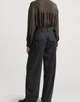Joel Pleated Trouser in Wool Flannel