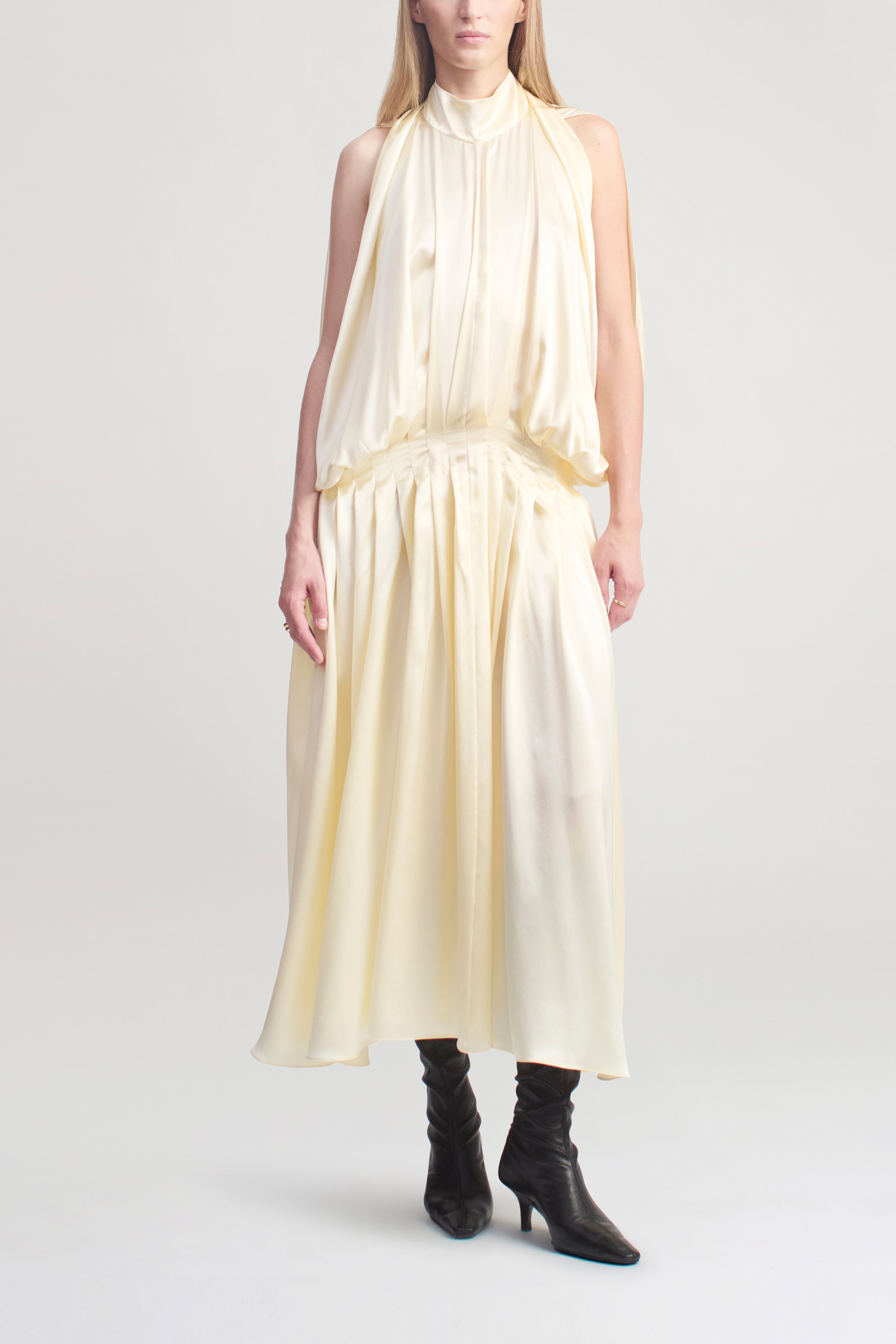 Rayna Drop Waist Dress in Silk Charmeuse
