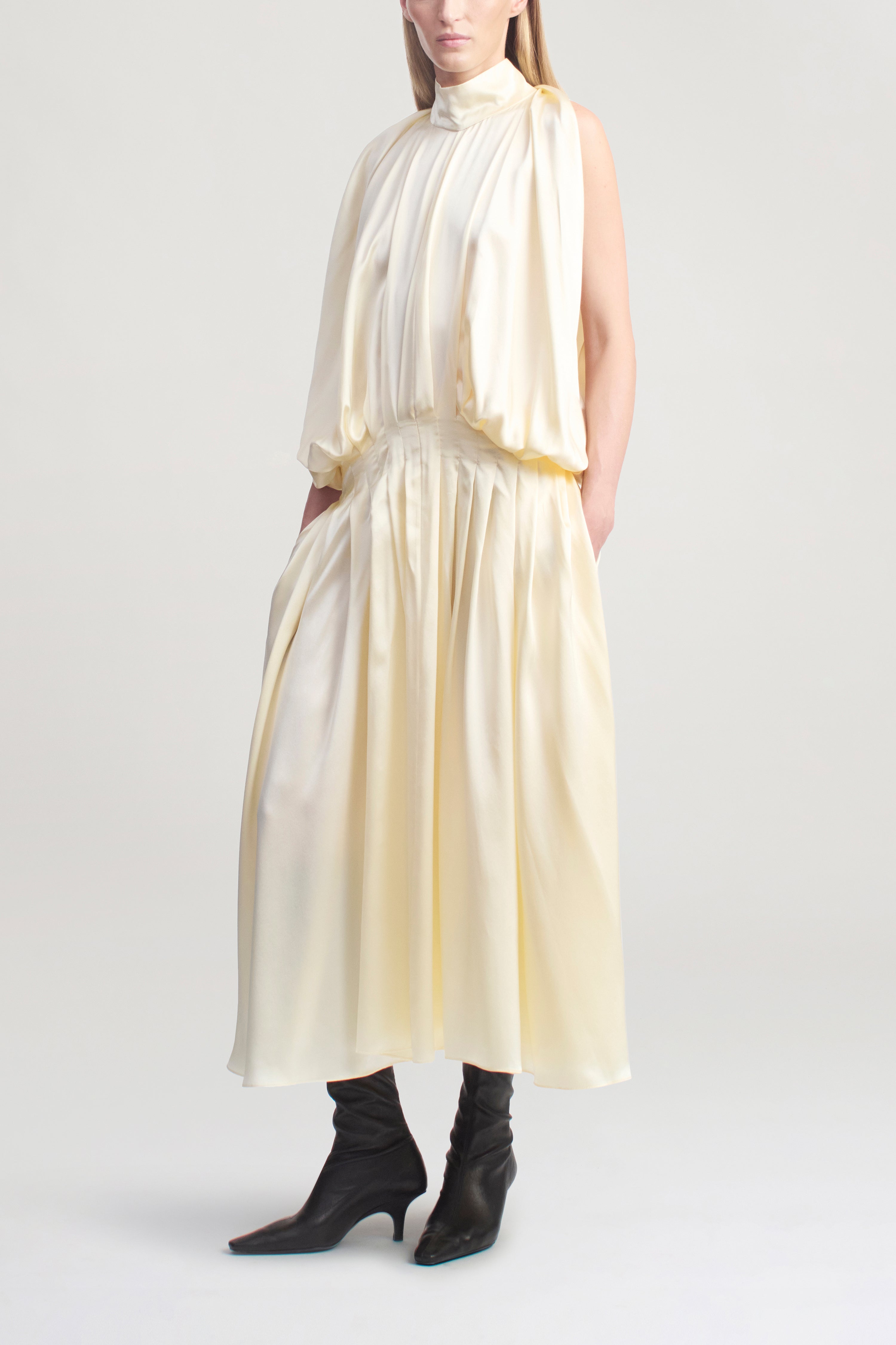 Rayna Drop Waist Dress in Silk Charmeuse