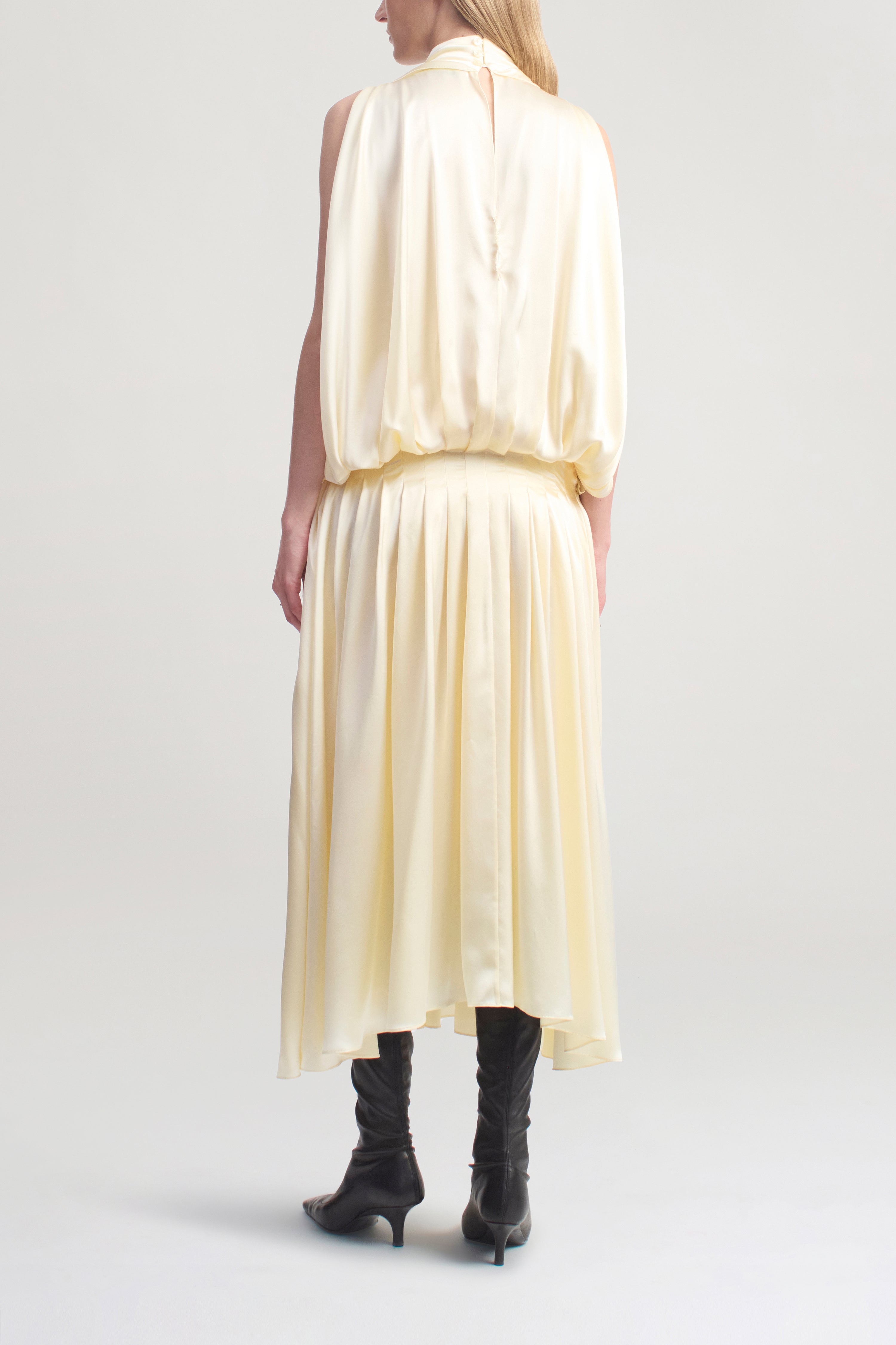 Rayna Drop Waist Dress in Silk Charmeuse