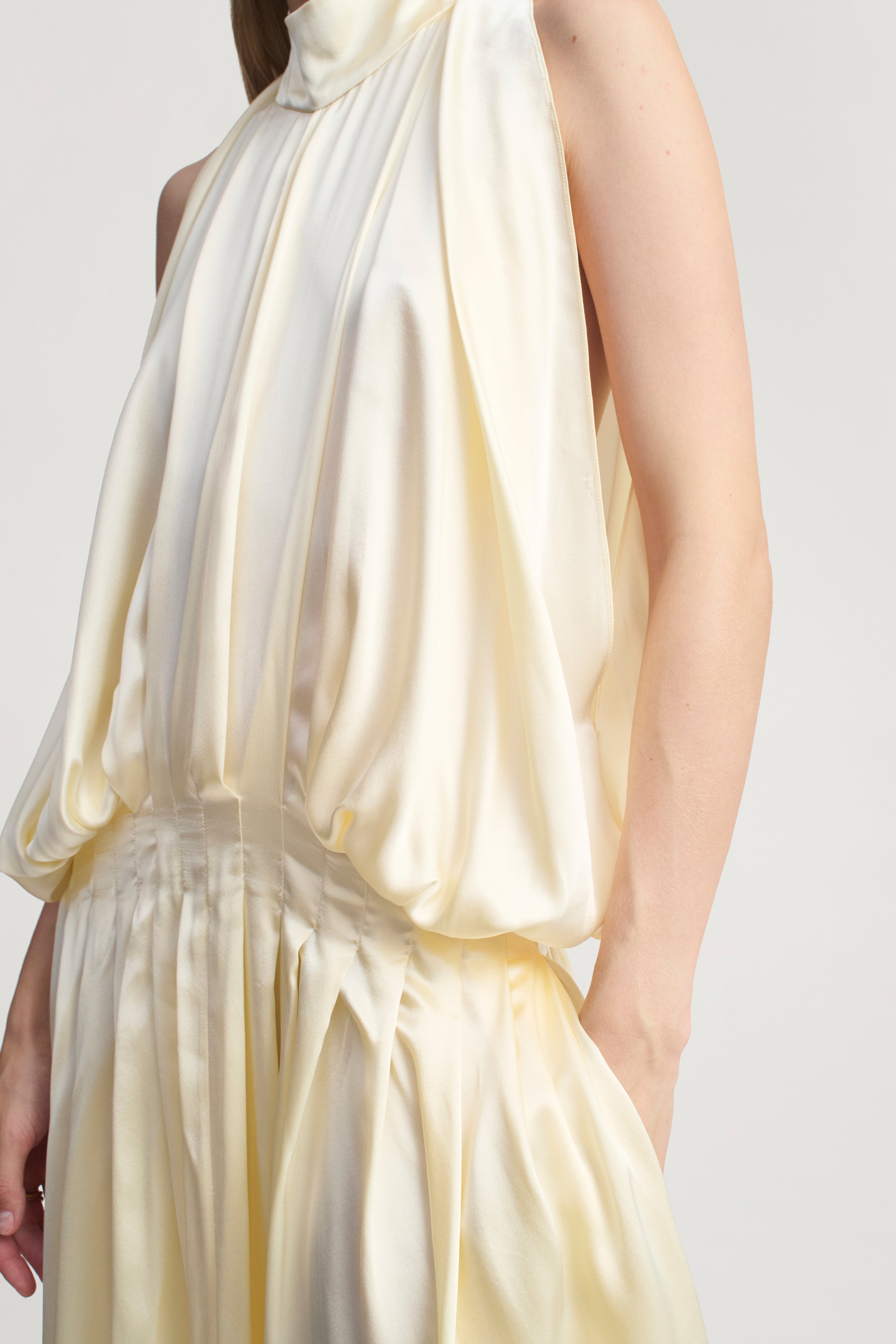 Rayna Drop Waist Dress in Silk Charmeuse