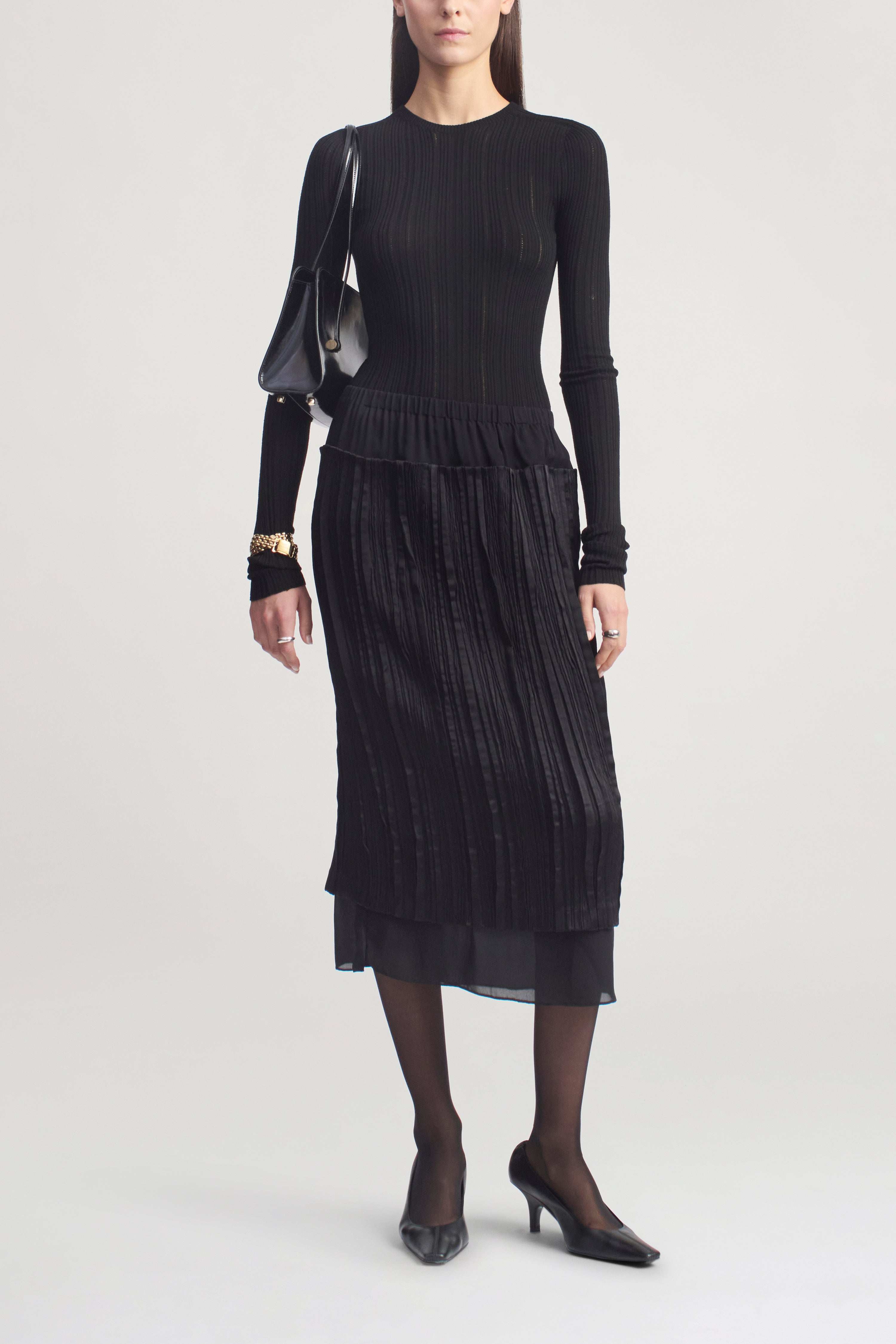 Hurley Skirt in Satin Plisse