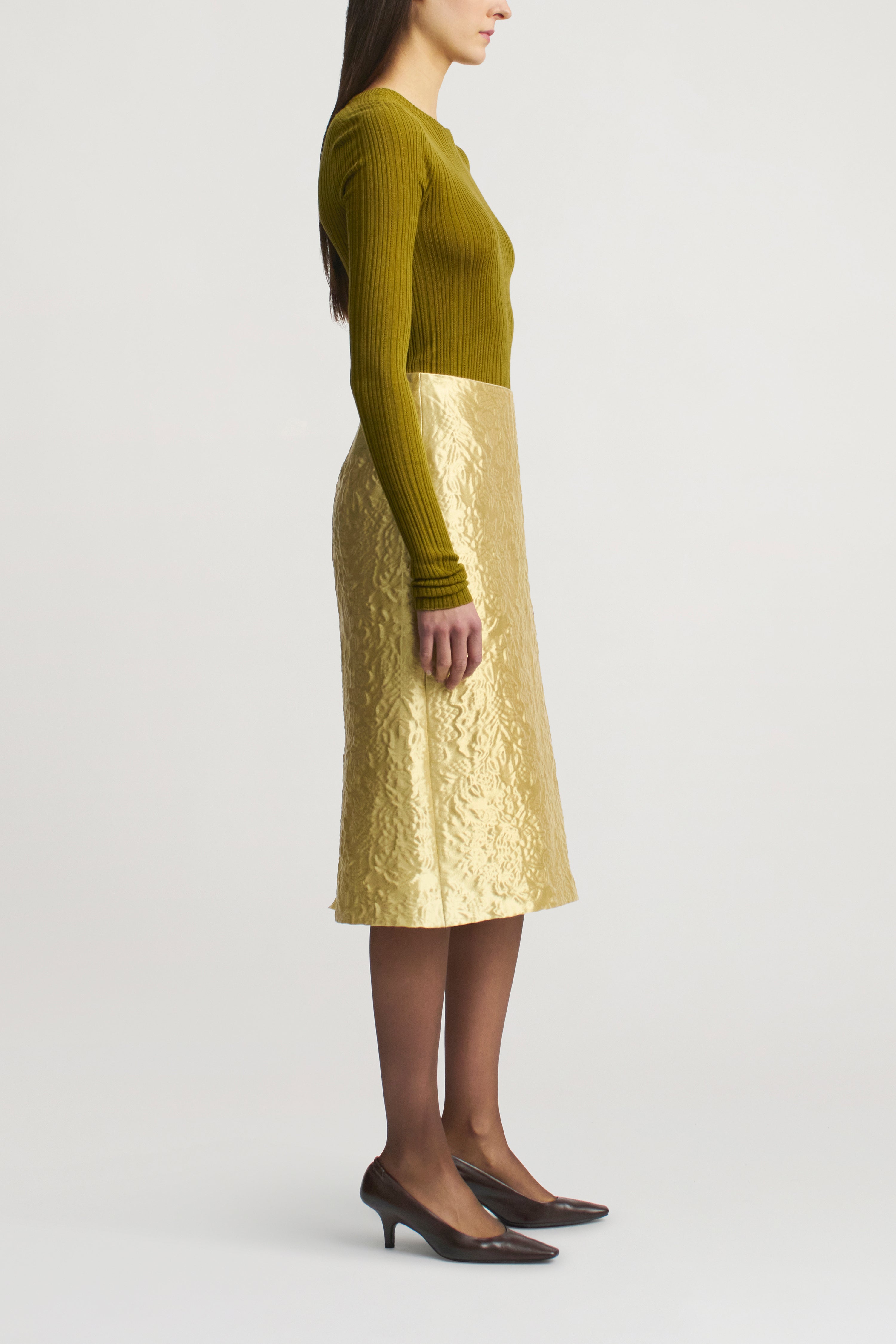 Fabi Fitted Long Sleeve in Superfine Pointelle