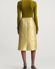 Beck A-line Skirt in Gilded Jacquard