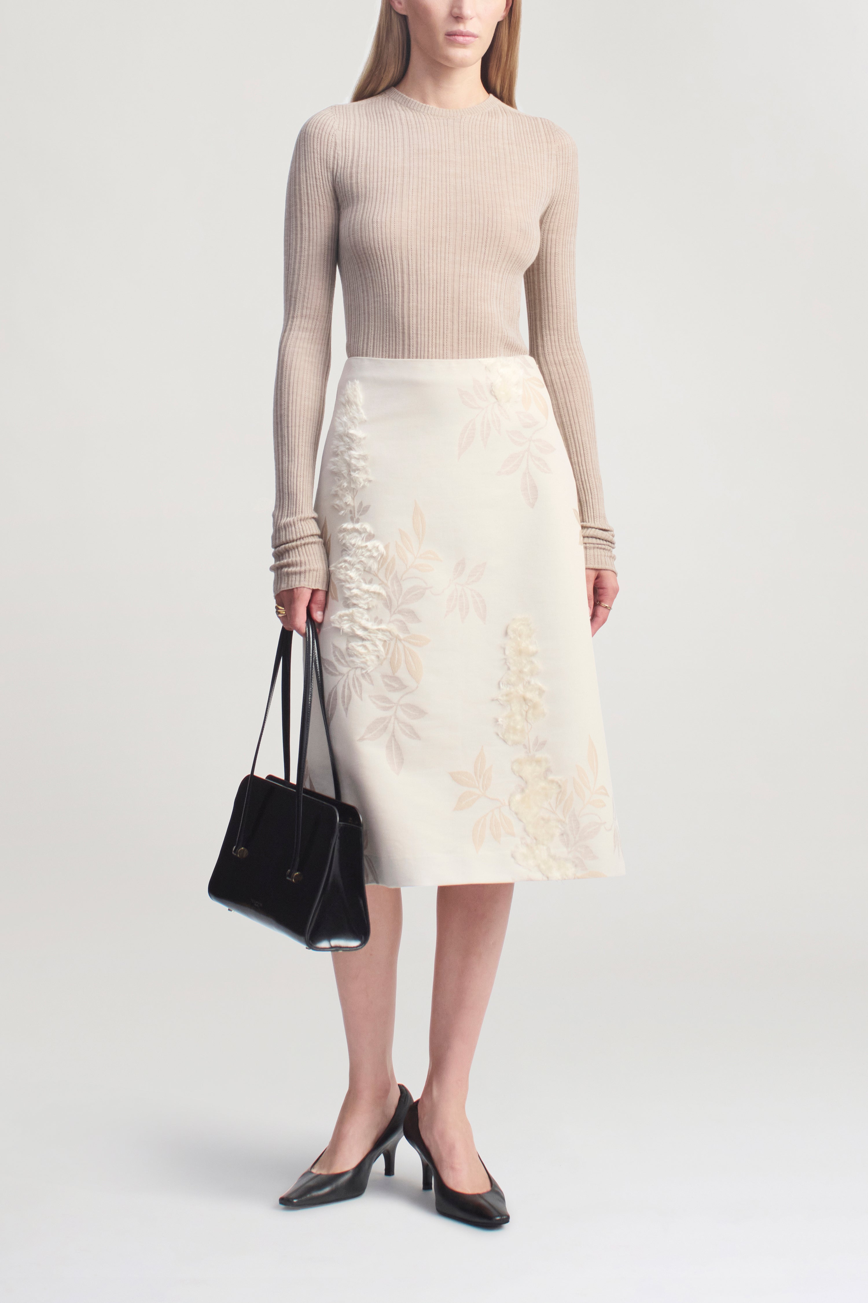 Beck A-line Skirt in Eyelash Jacquard