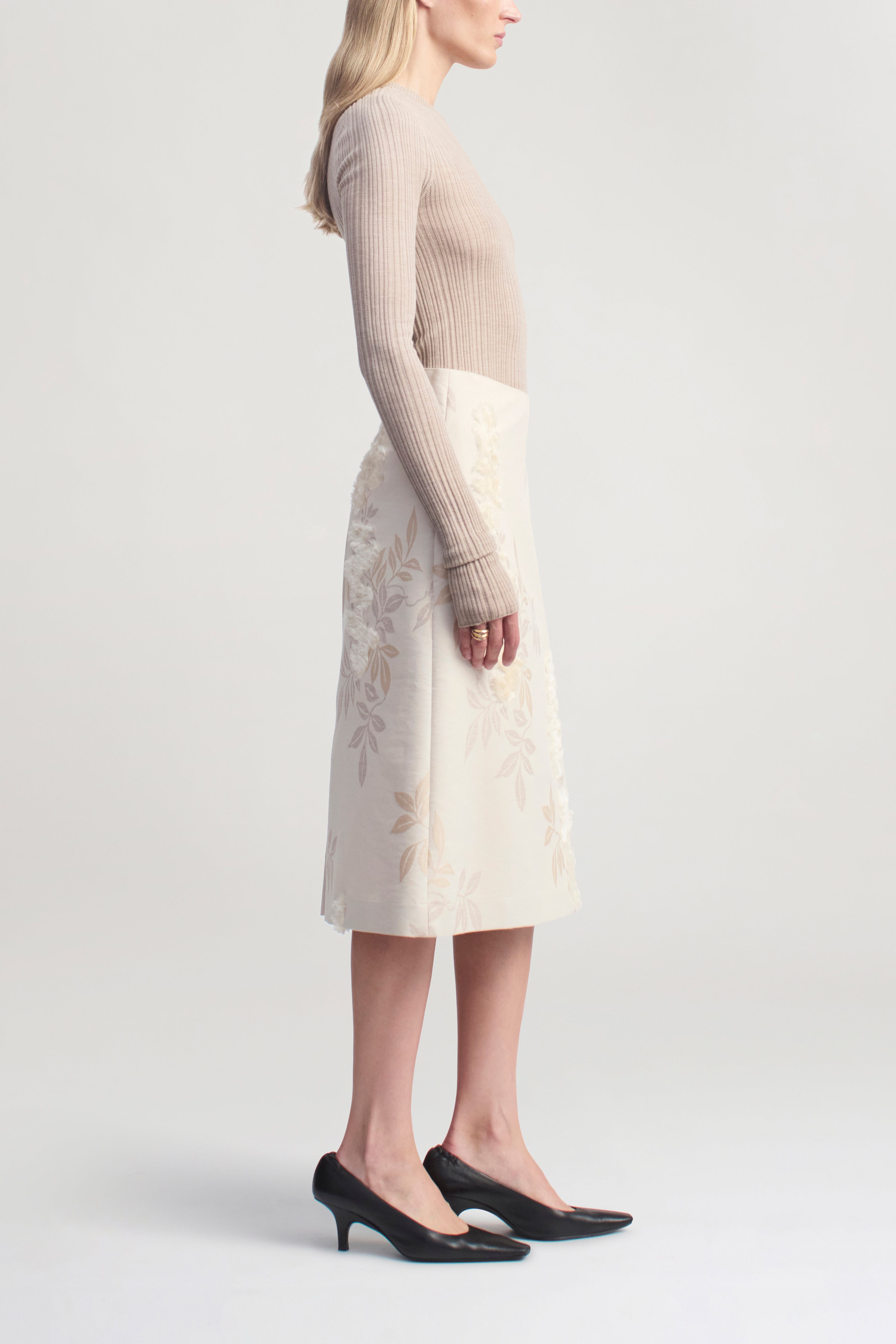 Beck A-line Skirt in Eyelash Jacquard