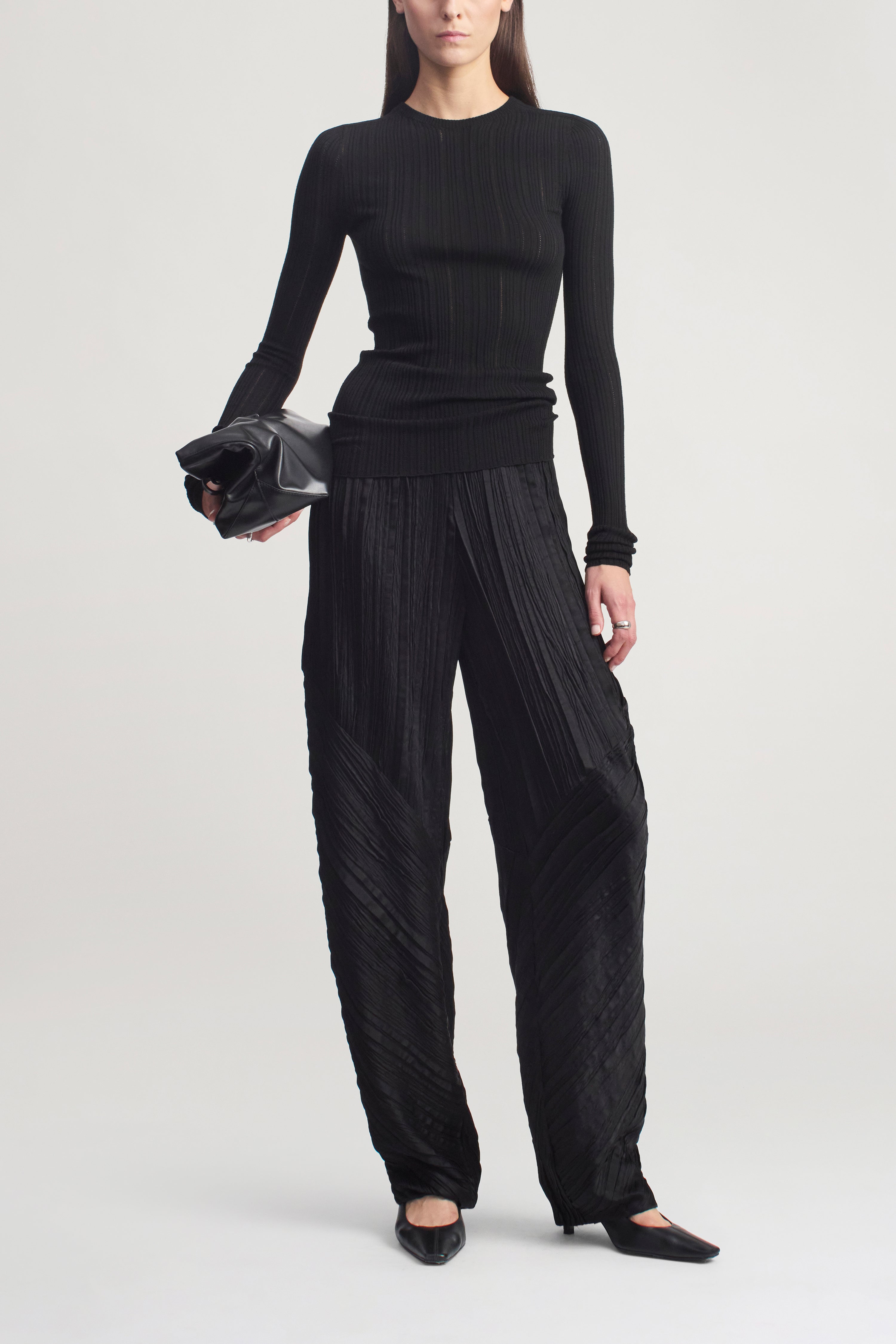Danika Pant in Satin Plisse